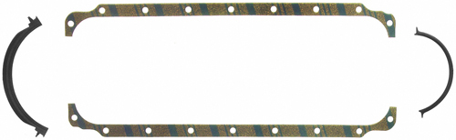 FEL-PRO OS 6566 C-3 - Oil Pan Gasket - Multi-Piece - Cork / Rubber - Small Block Mopar - Kit