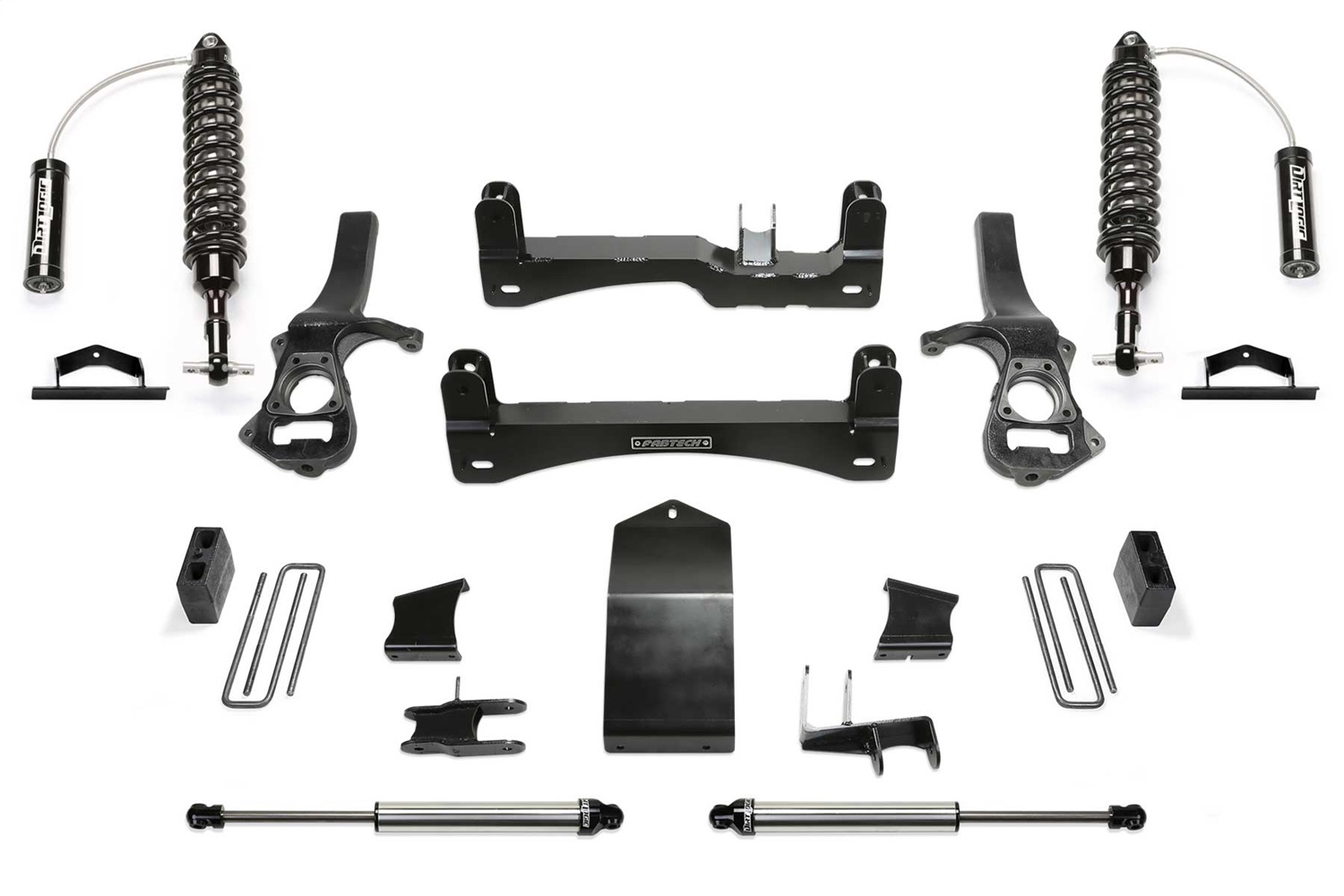 Fabtech K1174DL - 19-20 GM K1500 P/U w/Trail Boss/At4 Pkg Diesel 4in Perf Sys w/Dl 2.5 Resi & 2.25