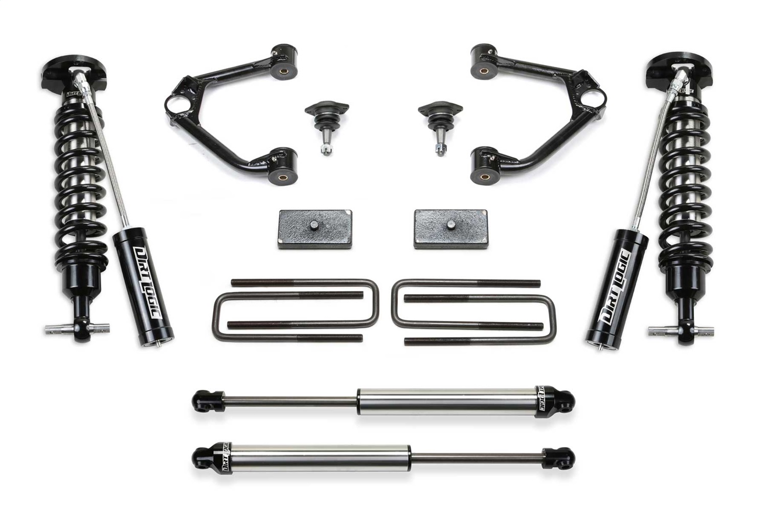 Fabtech K1154DL - 19-20 GM K1500 P/U w/Trail Boss/At4 Pkg 1.5in Budget Sys w/Dl 2.5 Resi & 2.25