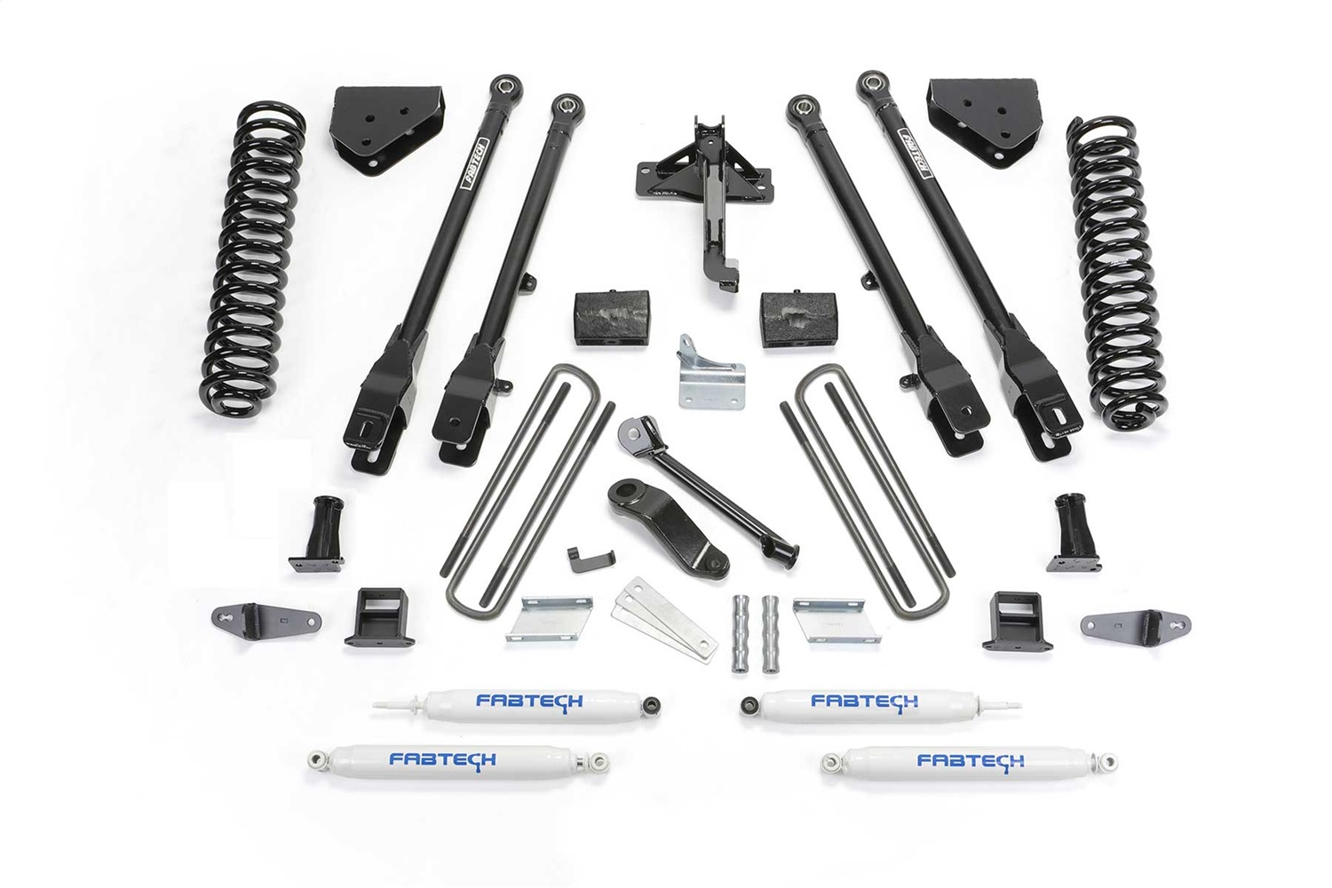 Fabtech K2054 - 08-10 Ford F450/550 4WD 6in 4Link Sys w/Coils & Perf Shks