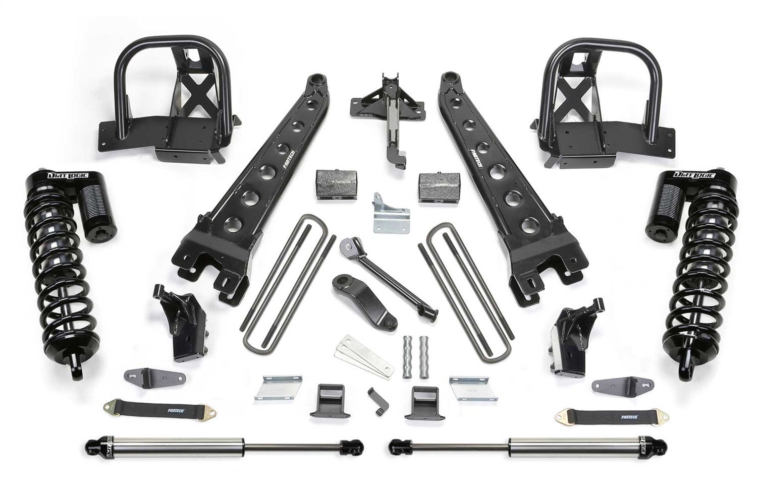Fabtech K2053DL - 08-10 Ford F450/550 4WD 6in Rad Arm Sys w/Dlss 4.0 C/O& Rr Dlss