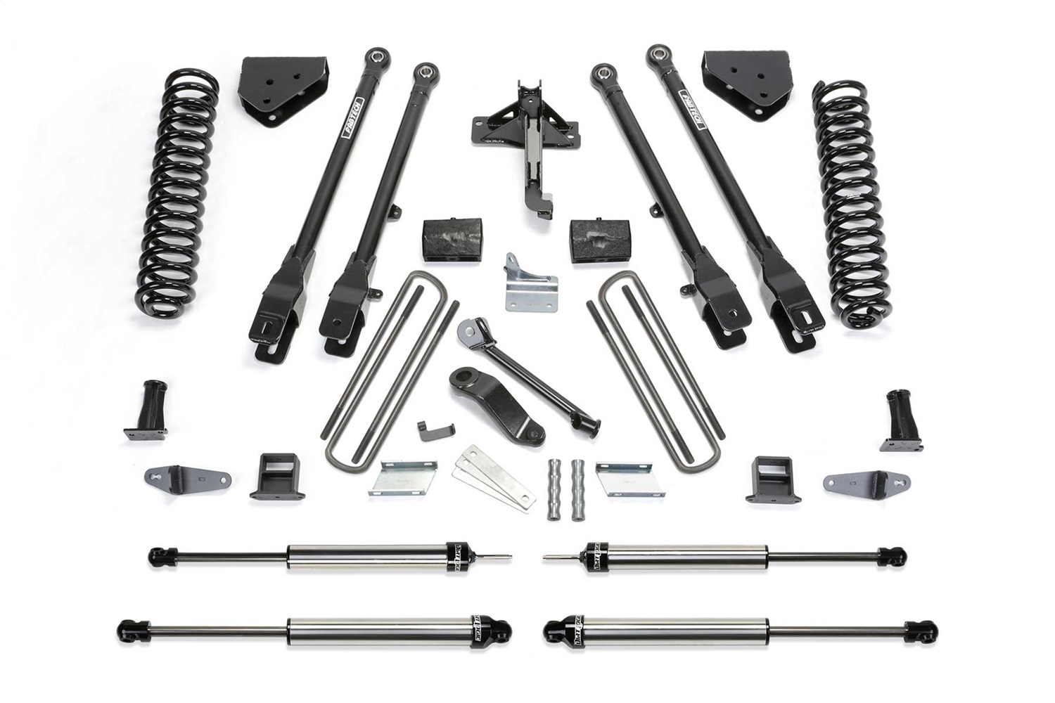 Fabtech K2054DL - 08-10 Ford F450/550 4WD 6in 4Link Sys w/Coils & Dlss Shks