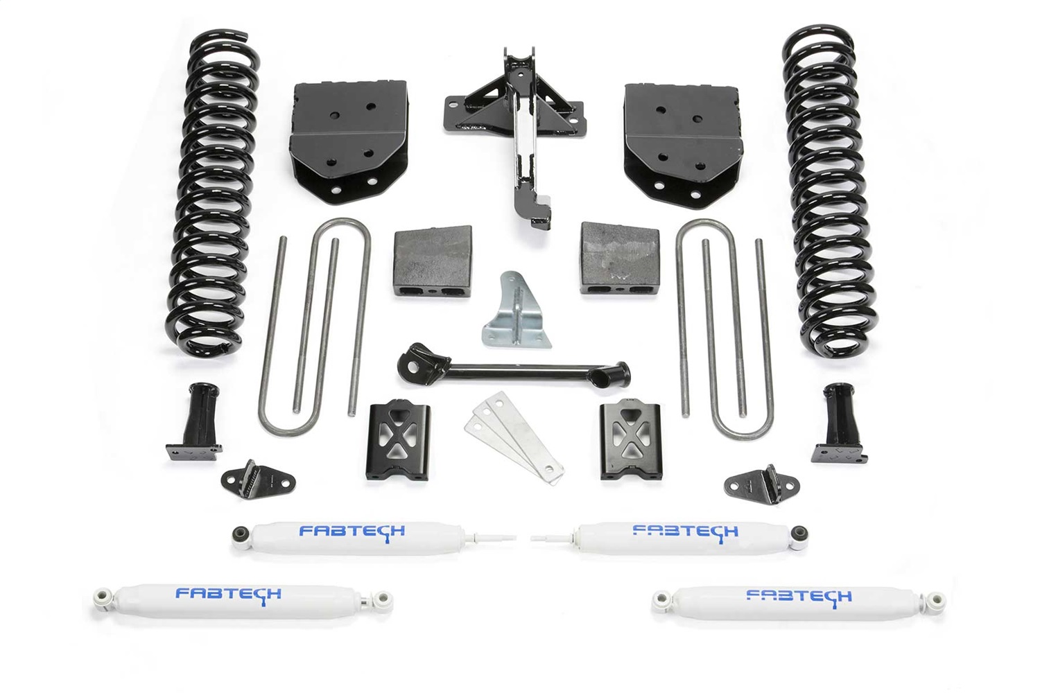 Fabtech K20101 - 05-07 Ford F250 4WD w/Factory Overload 6in Basic Sys w/Perf Shks Fabtech K20101 - 05-07 Ford F250 4WD w/Factory Overload 6in Basic Sys w/Perf Shks