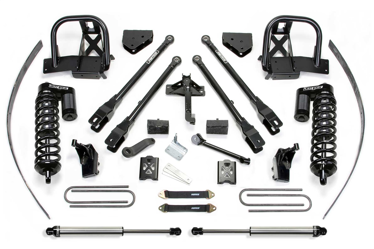 Fabtech K2141DL - 11-16 Ford F250 4WD w/o Factory Overload 8in 4Link Sys w/Dlss 4.0 C/O& Rr Dlss