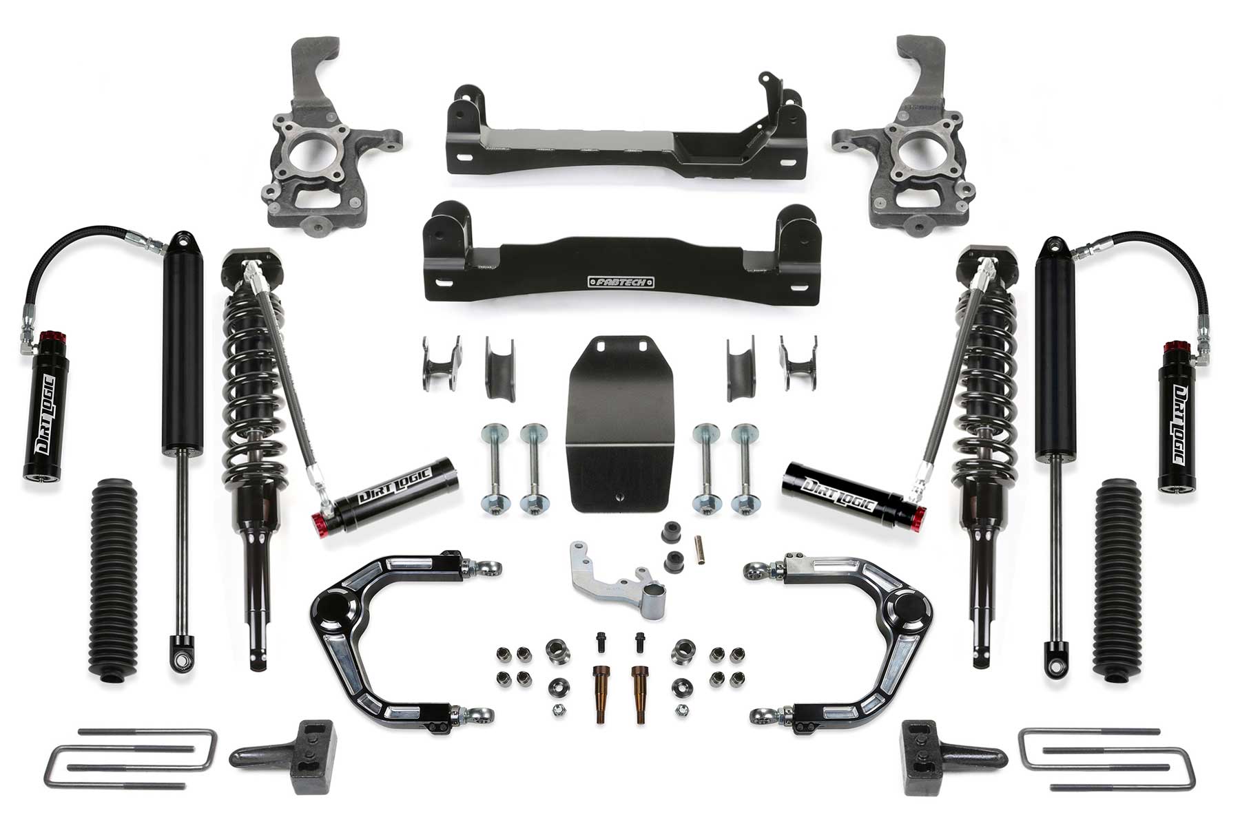 Fabtech K2366DL - 4" SYSTEM W/ ALUM UCA & 3.0 C/O & 3.0 RR SMOOTH 17-20 FORD RAPTOR