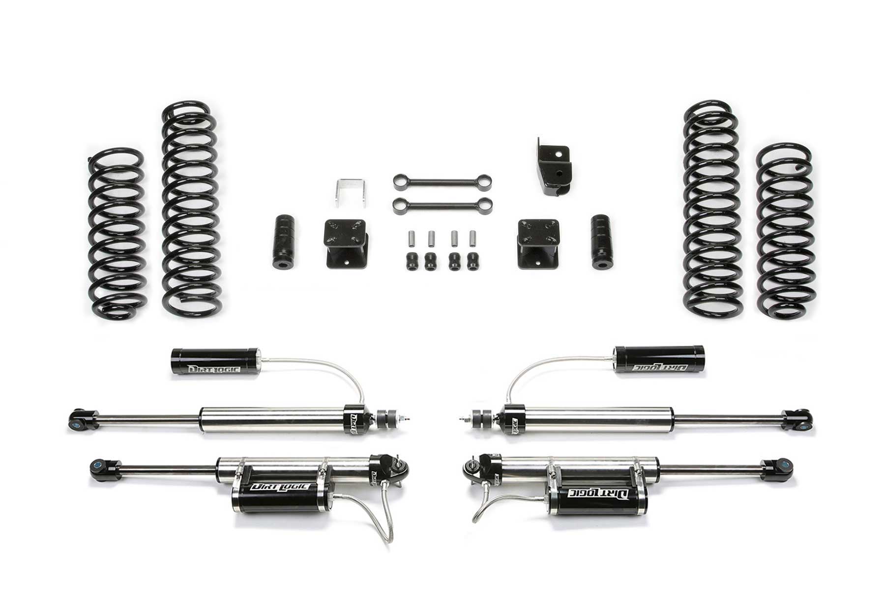 Fabtech K4084DL - 07-18 Jeep JK 4WD 4-Door 3in Sport System w/DL 2.25 Resi Shocks