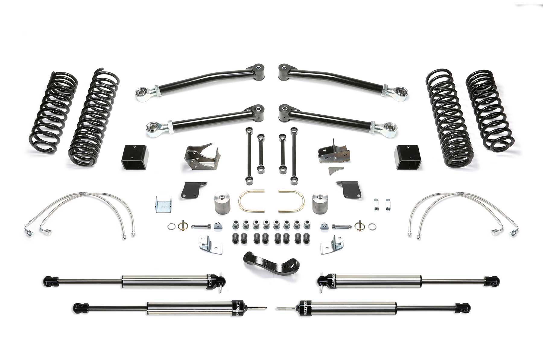 Fabtech K4070DL - 07-18 Jeep JK 4-Door 5in Trail Lt w/Dlss Shks