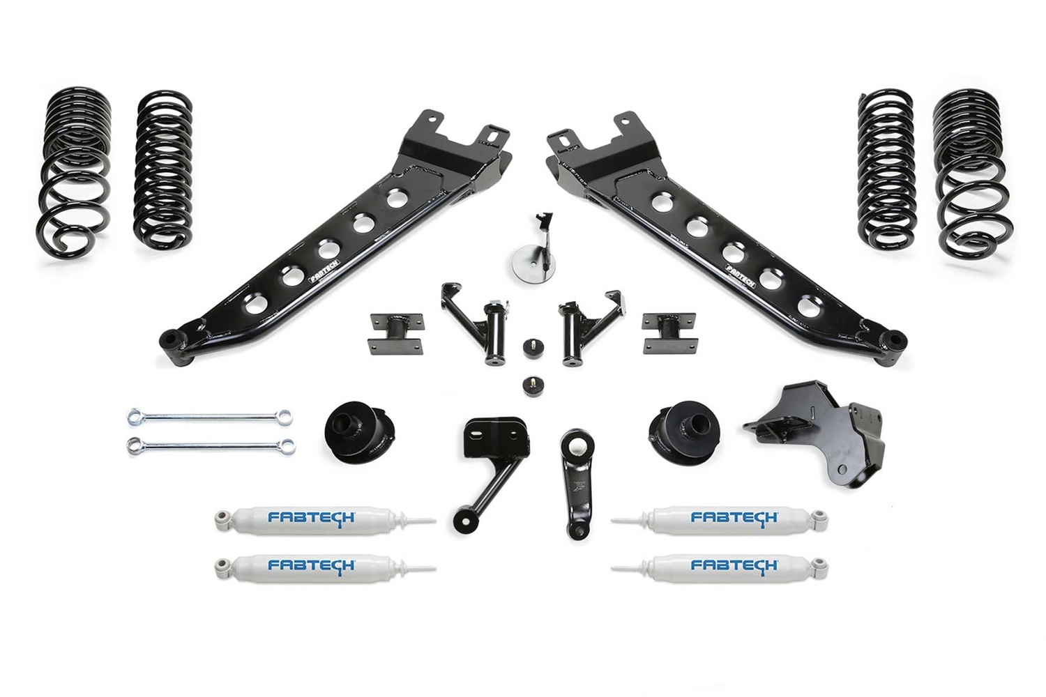 Fabtech K3180 - 19-22 Ram 2500 4WD 5in Radius Arm Kit w/Perf Shks