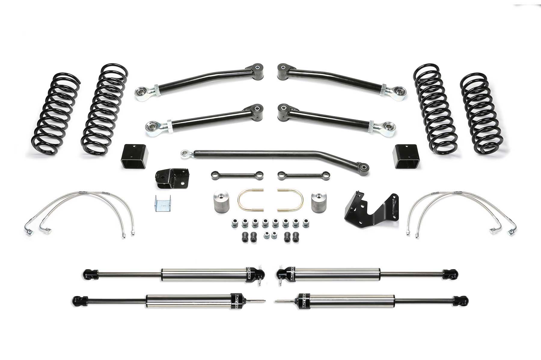 Fabtech K4051DL - 07-18 Jeep JK 2-Door 3in Trail Ii w/Dlss Shks