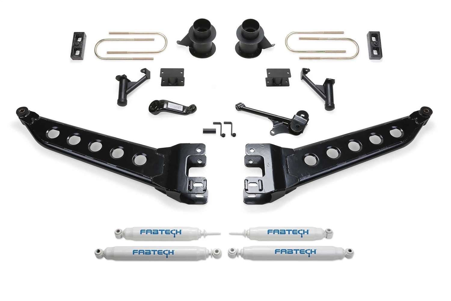 Fabtech K3070 - 13-18 Ram 3500 4WD w/Factory Radius Arms 5in Radius Arm System w/Perf. Shocks