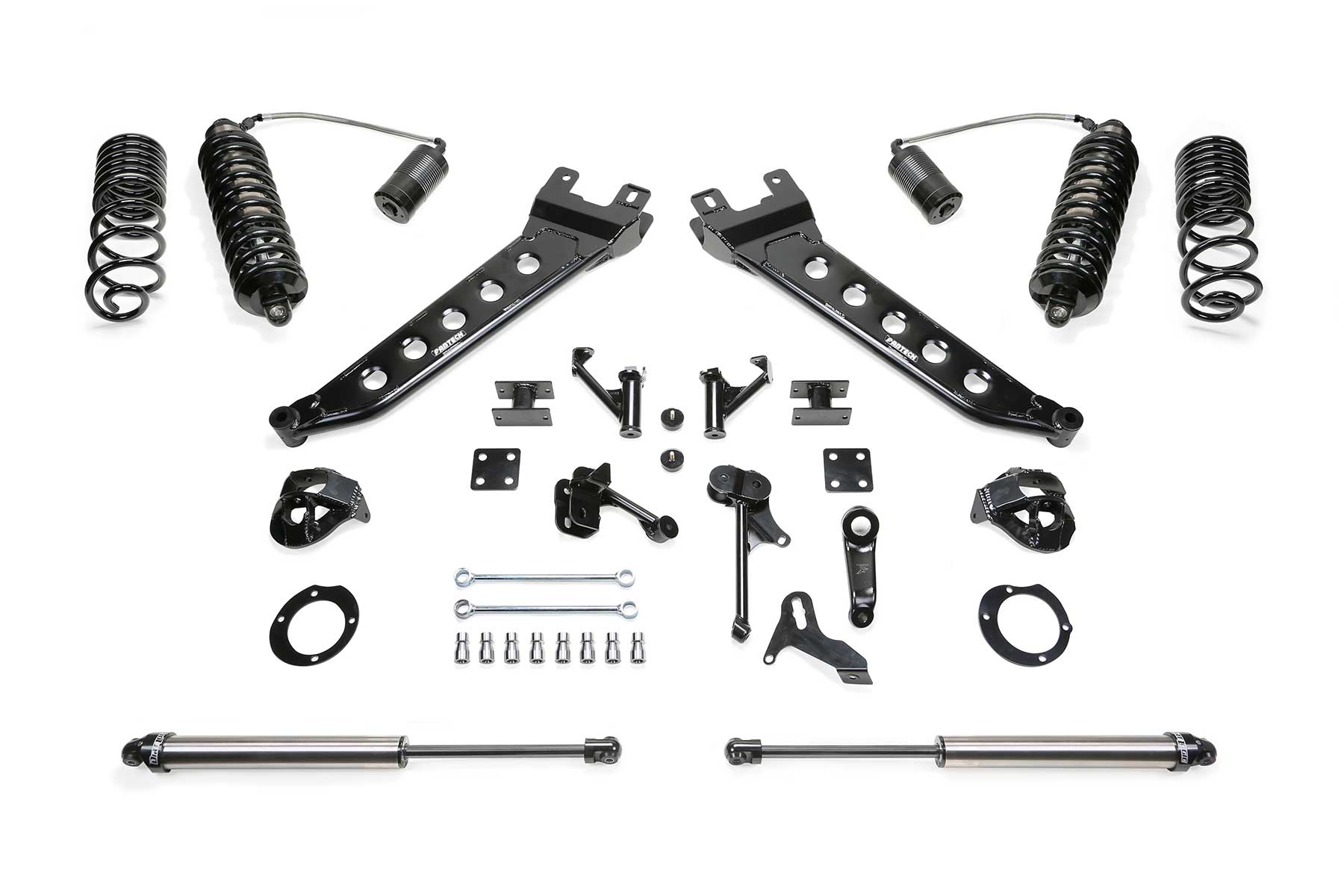 Fabtech K3072DL - 14-18 Ram 2500 4WD 5in Radius Arm Kit w/4.0 C/O Resi Dlss & Rr 2.25 Dlss