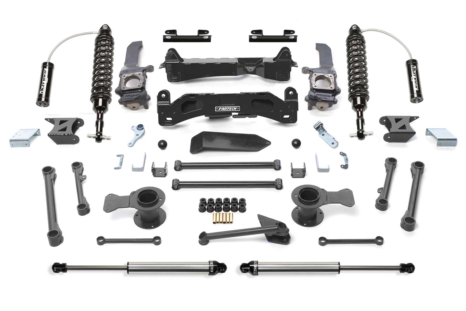 Fabtech K7040DL - 10-13 Toyota FJ 4WD 6in Perf Sys w/Dlss 2.5C/O Resi & Rr Dlss