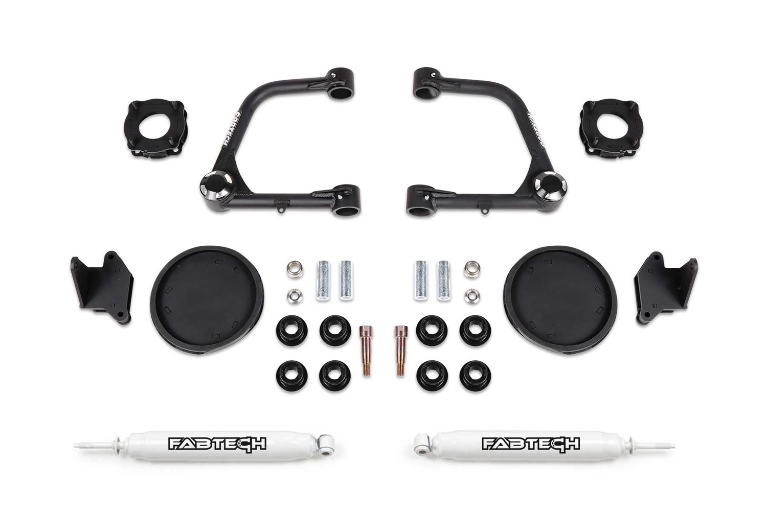 Fabtech K7086 - 2022 Toyota Tundra 3in Uniball UCA Lift Kit â€“ Front Shock Spacers & Rear Coil Spring Space