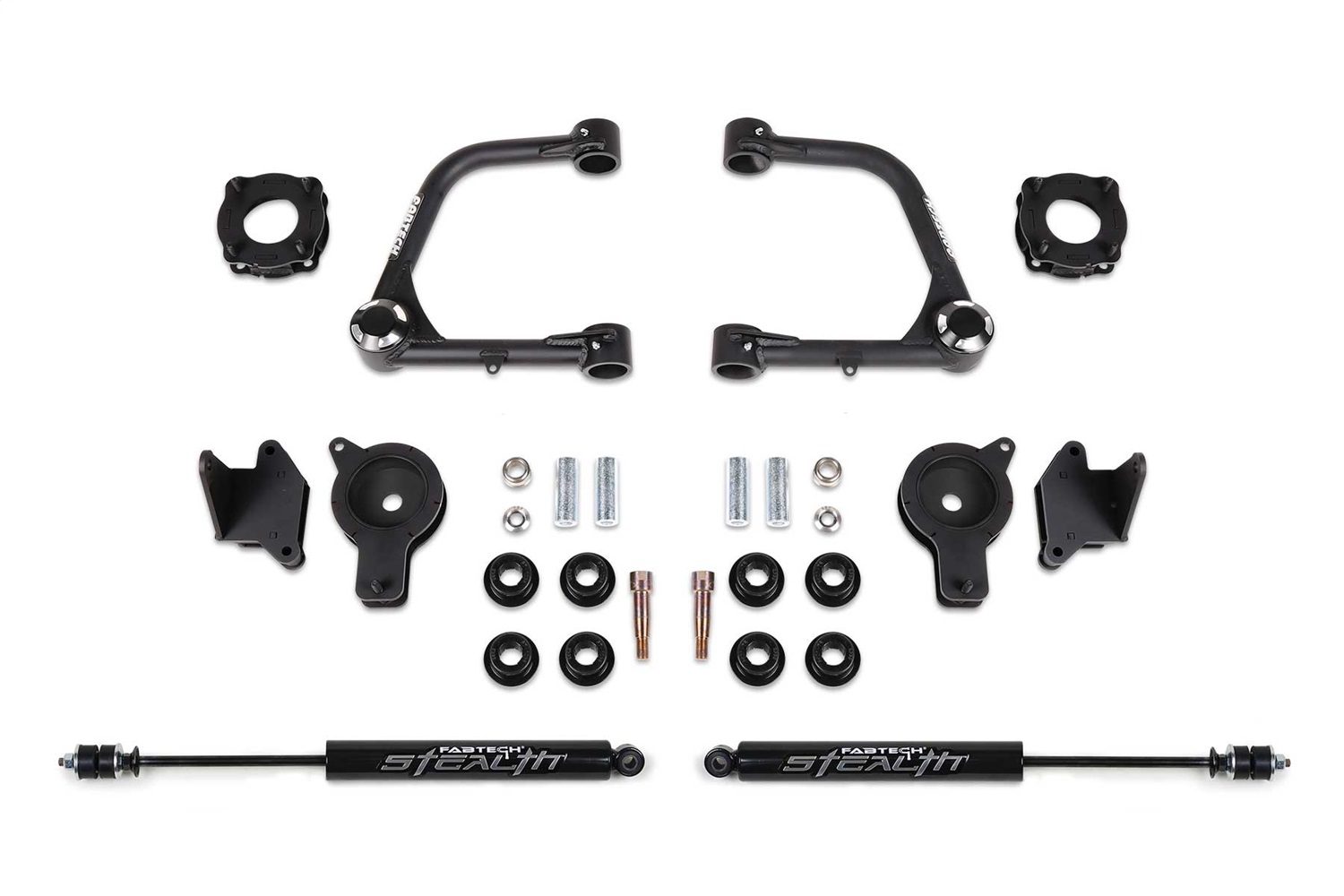 Fabtech K7089M - 2022 Tundra 4WD 3in UCA Kit w/Uniballs & Fr Shk Spcrs & Rr Air Bag Spcrs & Rr Stealth Shock