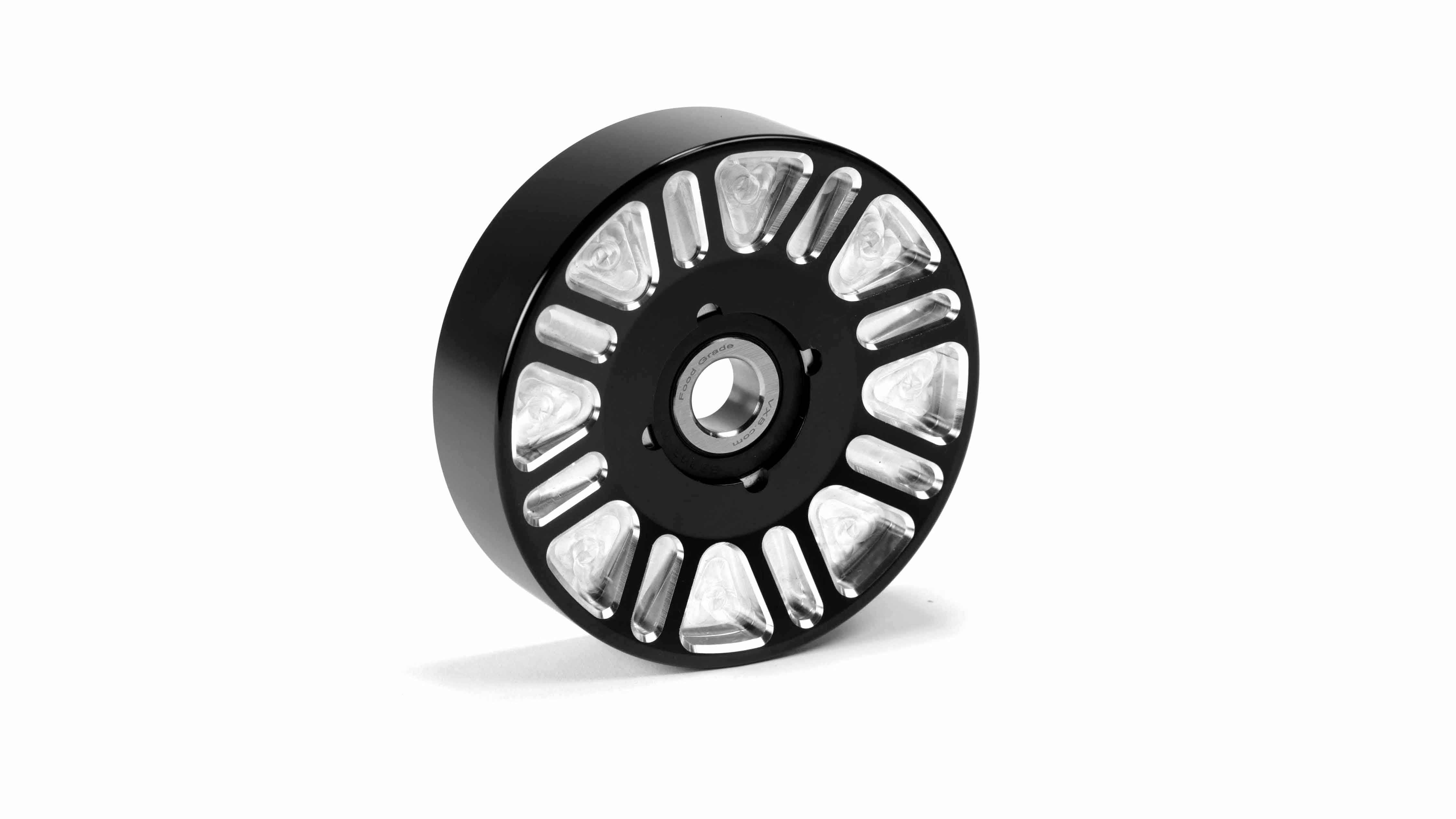 Fleece Performance FPE-34658-BLK-SPK - 2003-2018 Upper Fan Idler for use with Electric Water Pumps Black Finish Contract Cut