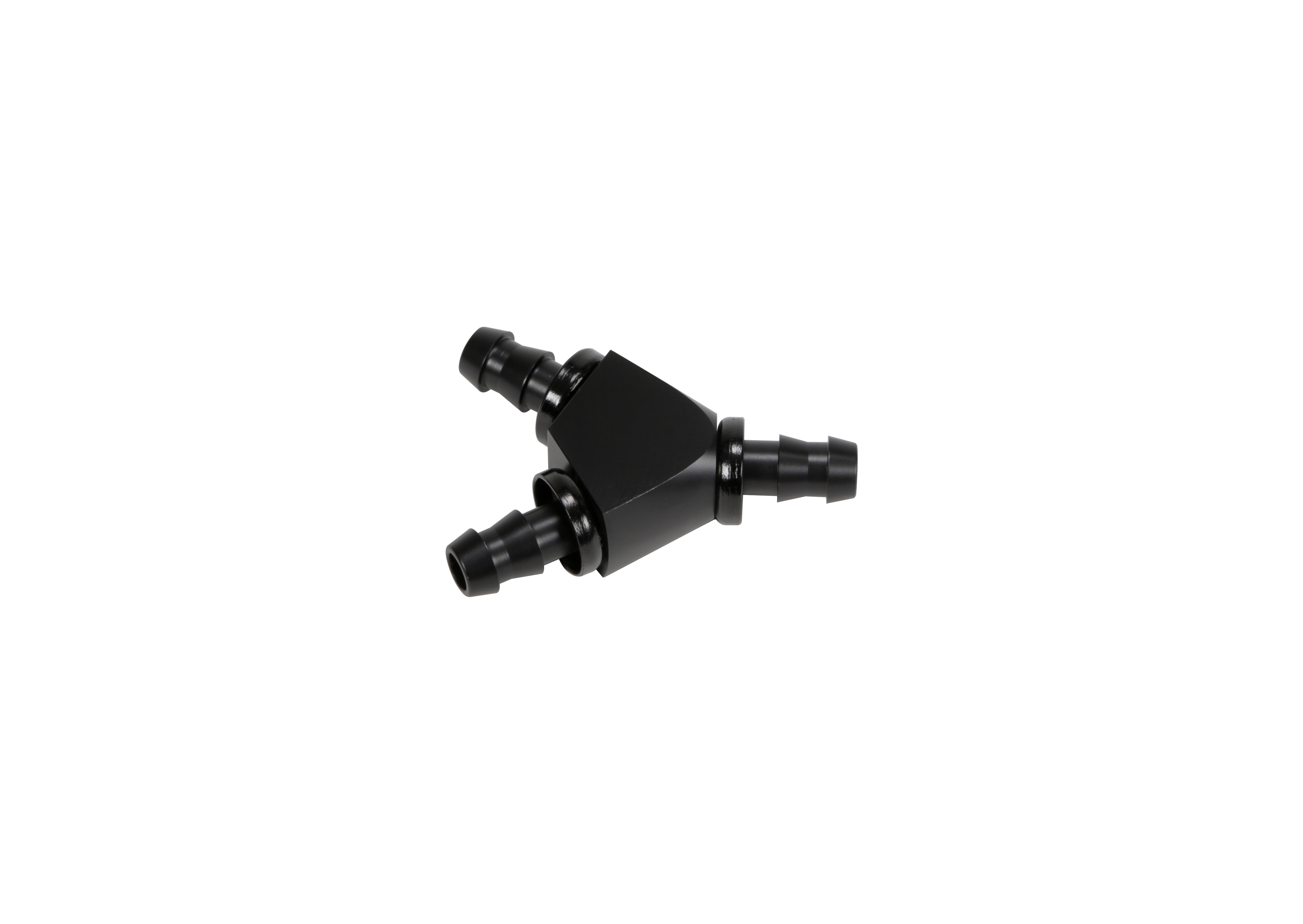 Fleece Performance FPE-FIT-Y06-BLK - 3/8 Inch Black Anodized Aluminum Y Barbed Fitting (For -6 Pushlock Hose) Fleece Performance FPE-FIT-Y06-BLK - 3/8 Inch Black Anodized Aluminum Y Barbed Fitting (For -6 Pushlock Hose)