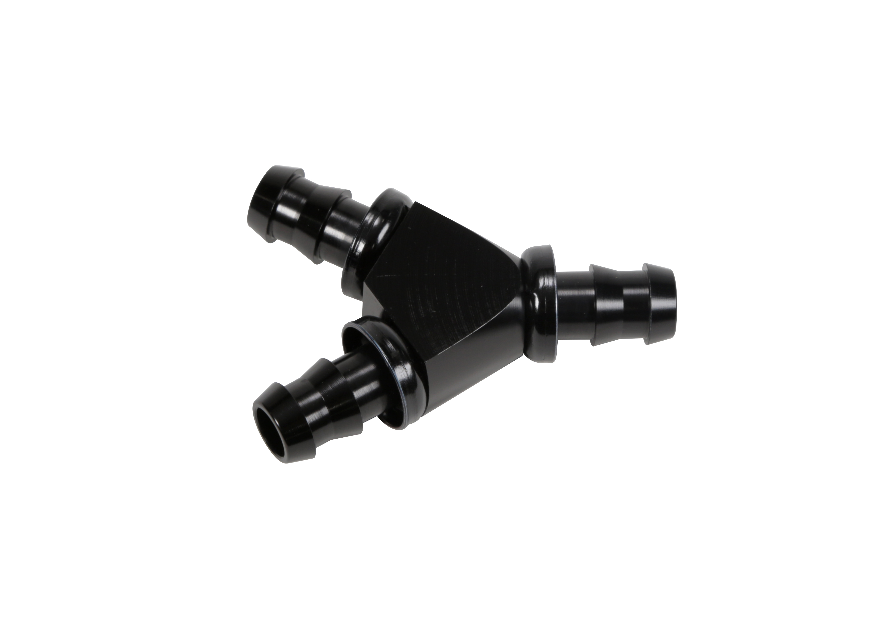 Fleece Performance FPE-FIT-Y08-BLK - 1/2 Inch Black Anodized Aluminum Y Barbed Fitting (For -8 Pushlock Hose) Fleece Performance FPE-FIT-Y08-BLK - 1/2 Inch Black Anodized Aluminum Y Barbed Fitting (For -8 Pushlock Hose)
