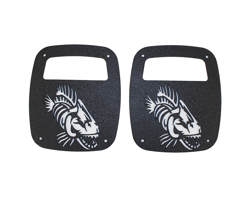 Fishbone Offroad FB31044 - Jeep Wrangler CJ YJ TJ Tail Light Covers Black Textured Powdercoat  Offroad