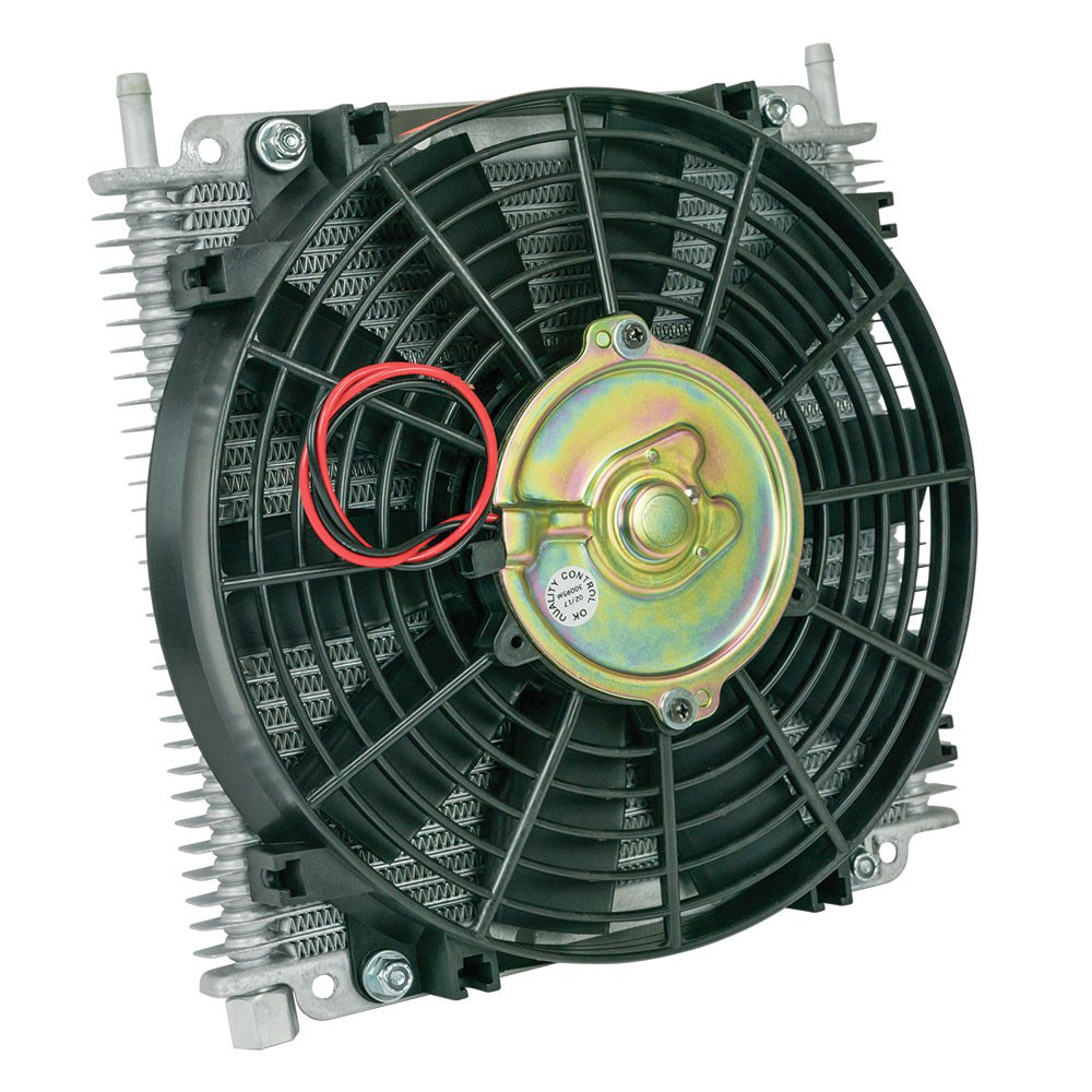 Flex-A-Lite 114213 - Transmission Oil Cooler2 9 Row 3/8 Barb 10in Fan