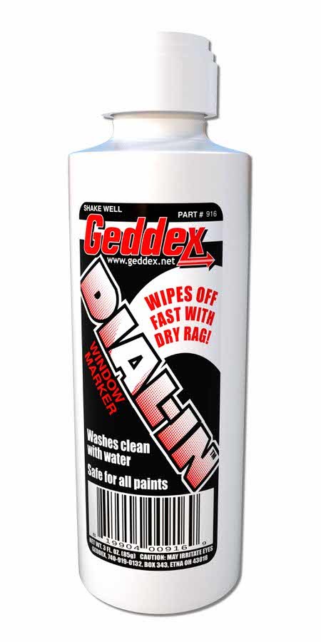 Geddex 916 - Dial-In Window Marker White 3oz Bottle Geddex 916 - Dial-In Window Marker White 3oz Bottle