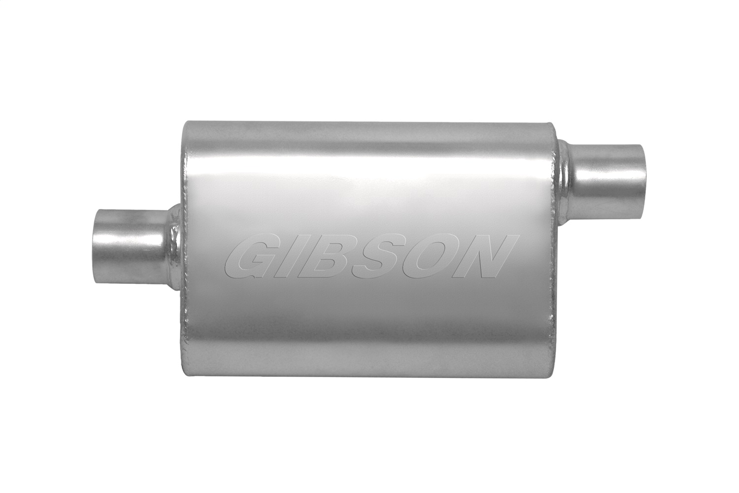 Gibson 55162S - CFT Superflow Center/Offset Oval Muffler - 4x9x18in/2.5in Inlet/2.5in Outlet - Stainless Gibson 55162S - CFT Superflow Center/Offset Oval Muffler - 4x9x18in/2.5in Inlet/2.5in Outlet - Stainless