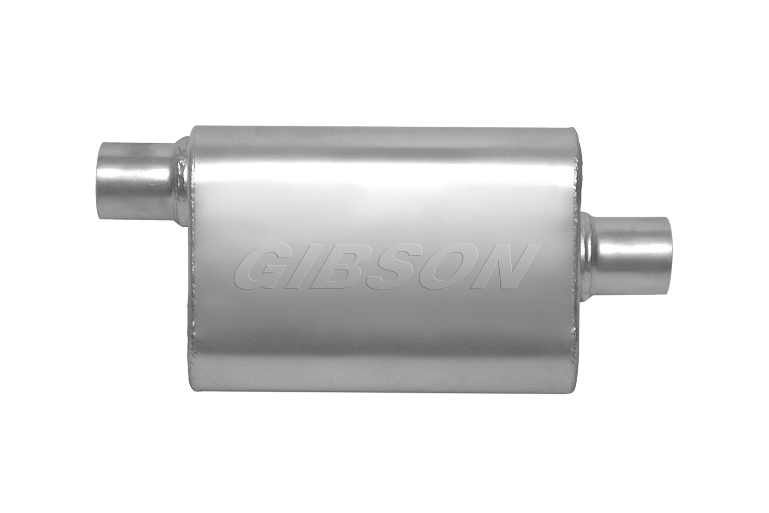Gibson 55140S - CFT Superflow Offset/Center Oval Muffler - 4x9x13in/2in Inlet/2.25in Outlet - Stainless Gibson 55140S - CFT Superflow Offset/Center Oval Muffler - 4x9x13in/2in Inlet/2.25in Outlet - Stainless