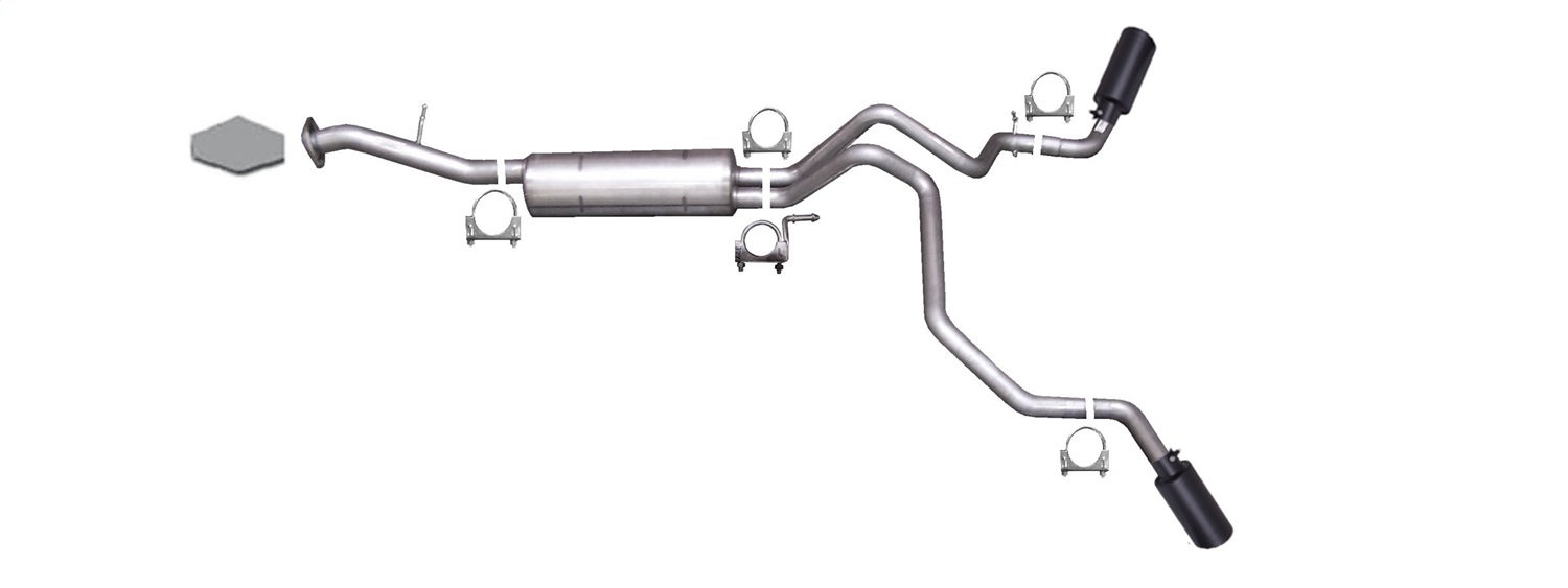 Gibson 65563B - 00-06 Chevrolet Tahoe LS 4.8L 2.25in Cat-Back Dual Extreme Exhaust - Black Elite
