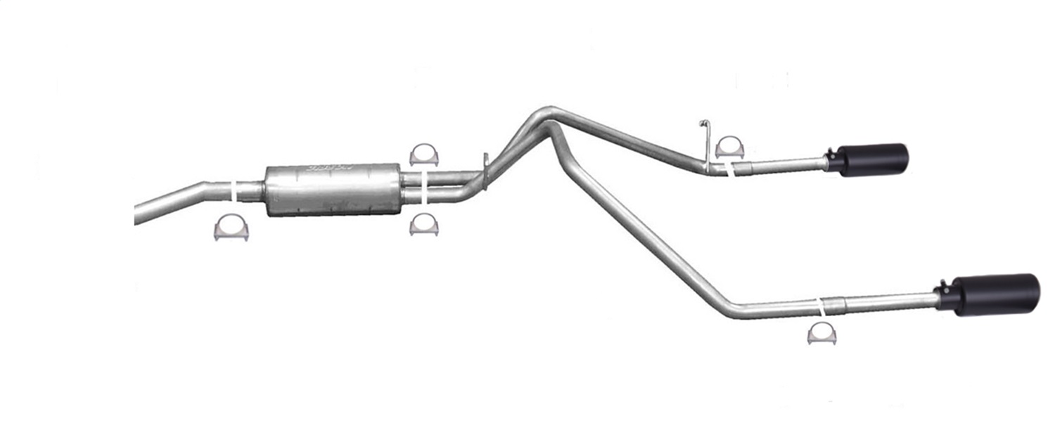 Gibson 66565B - 11-18 Ram 1500 Big Horn 5.7L 2.25in Cat-Back Dual Split Exhaust - Black Elite