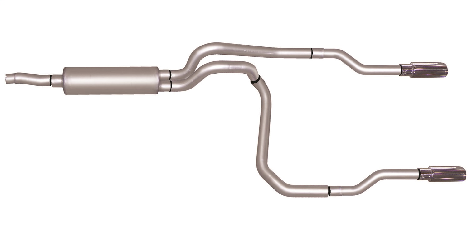 Gibson 66511 - 02-03 Dodge Dakota SLT 3.9L 2.5in Cat-Back Dual Split Exhaust - Stainless