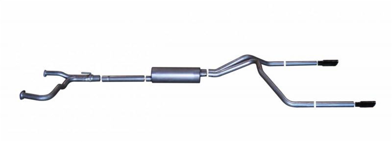 Gibson 68500B - 04-09 Nissan Titan LE 5.6L 2.5in Cat-Back Dual Split Exhaust - Black Elite
