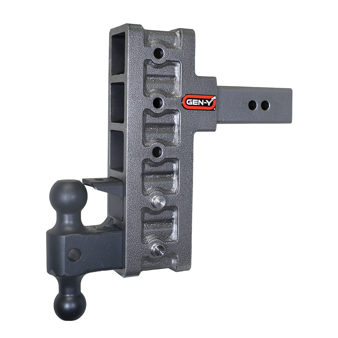 GEN-Y Hitch GH-925 - Gen-Y Mega Duty 2.5in Shank 9in Offset Drop 21K Hitch w/GH-061 Dual-Ball/GH-062 Pintle Lock