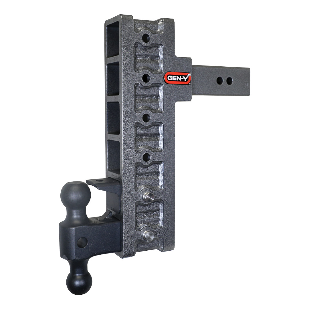 GEN-Y Hitch GH-926 - Gen-Y Mega Duty 2.5in Shank 12in Offset Drop 21K Hitch w/GH-061 Dual-Ball/GH-062 Pintle Lock