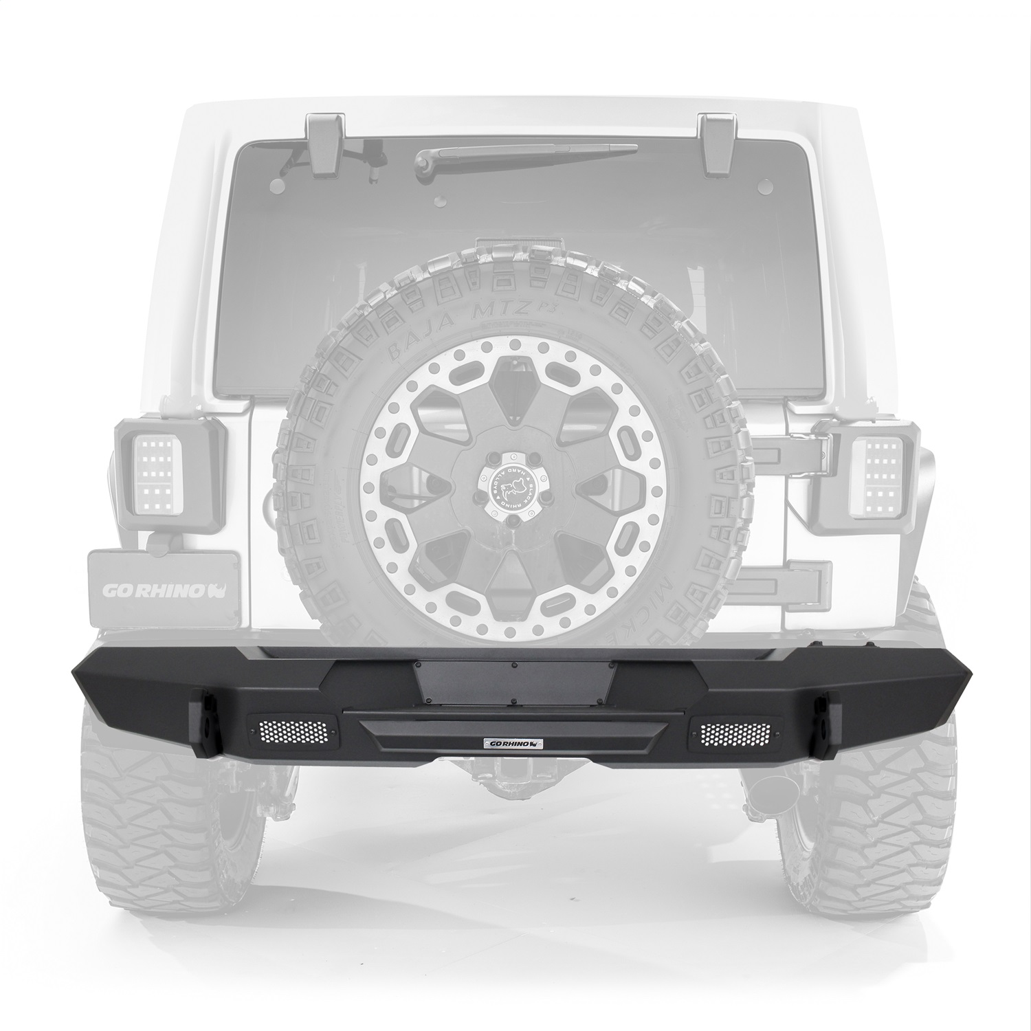 Go Rhino 27215T - 07-18 Jeep Wrangler JK Trailline Rear Straight Bumper Go Rhino 27215T - 07-18 Jeep Wrangler JK Trailline Rear Straight Bumper