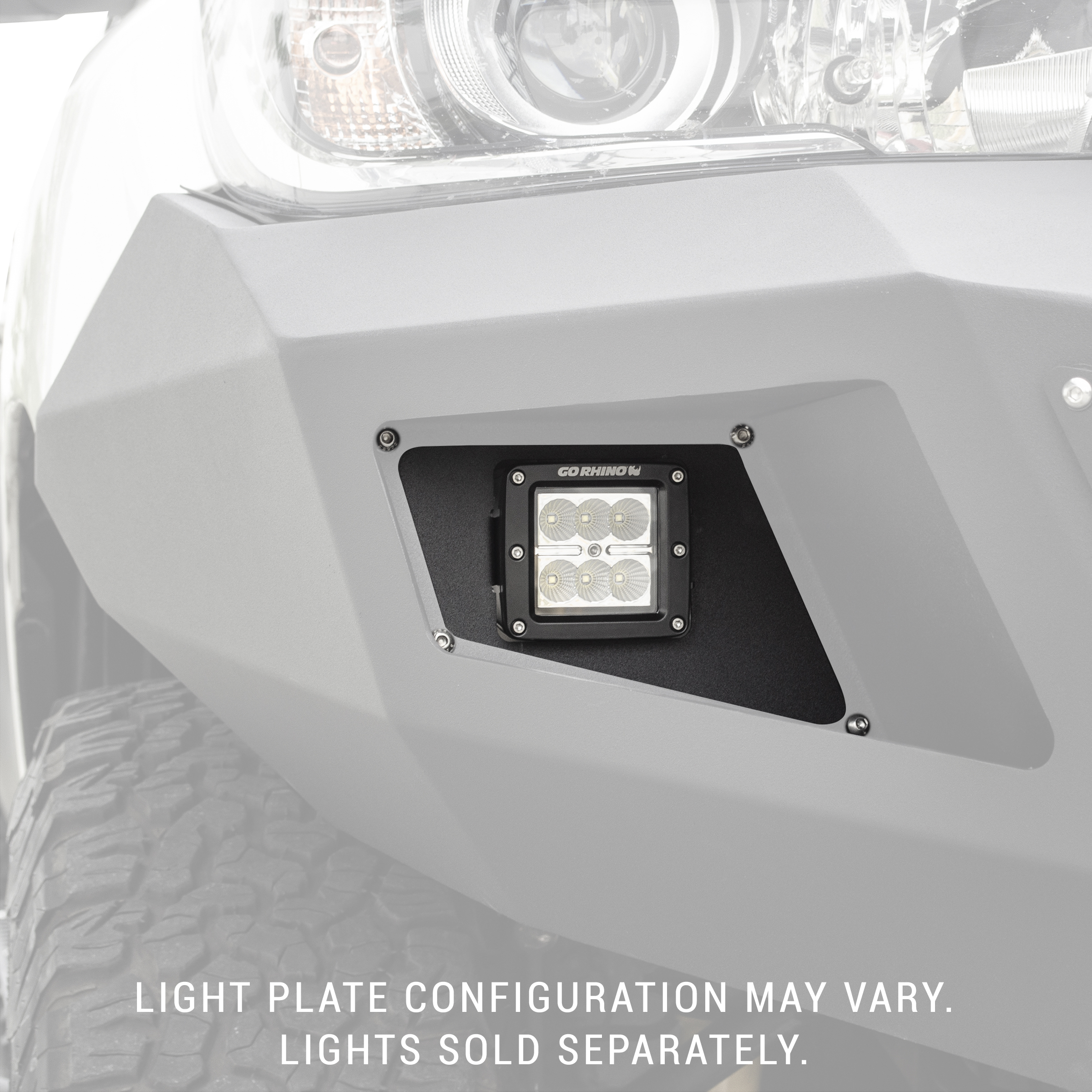 Go Rhino 241731T - BR5/BR10 Front Light Plates (3x3 Flush Mount) - Textured Black Go Rhino 241731T - BR5/BR10 Front Light Plates (3x3 Flush Mount) - Textured Black