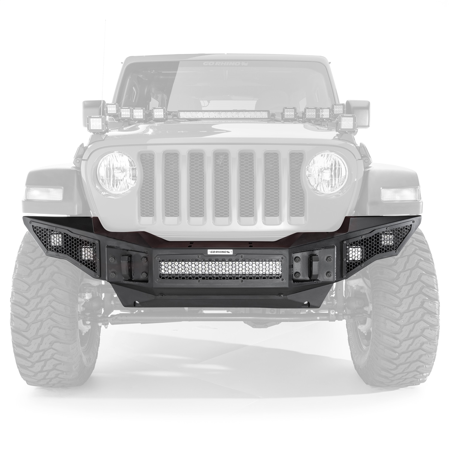Go Rhino 331200T - 07-20 Jeep Wrangler JL/JLU/JK/JKU/Gladiator JT Rockline Full Width Bumper