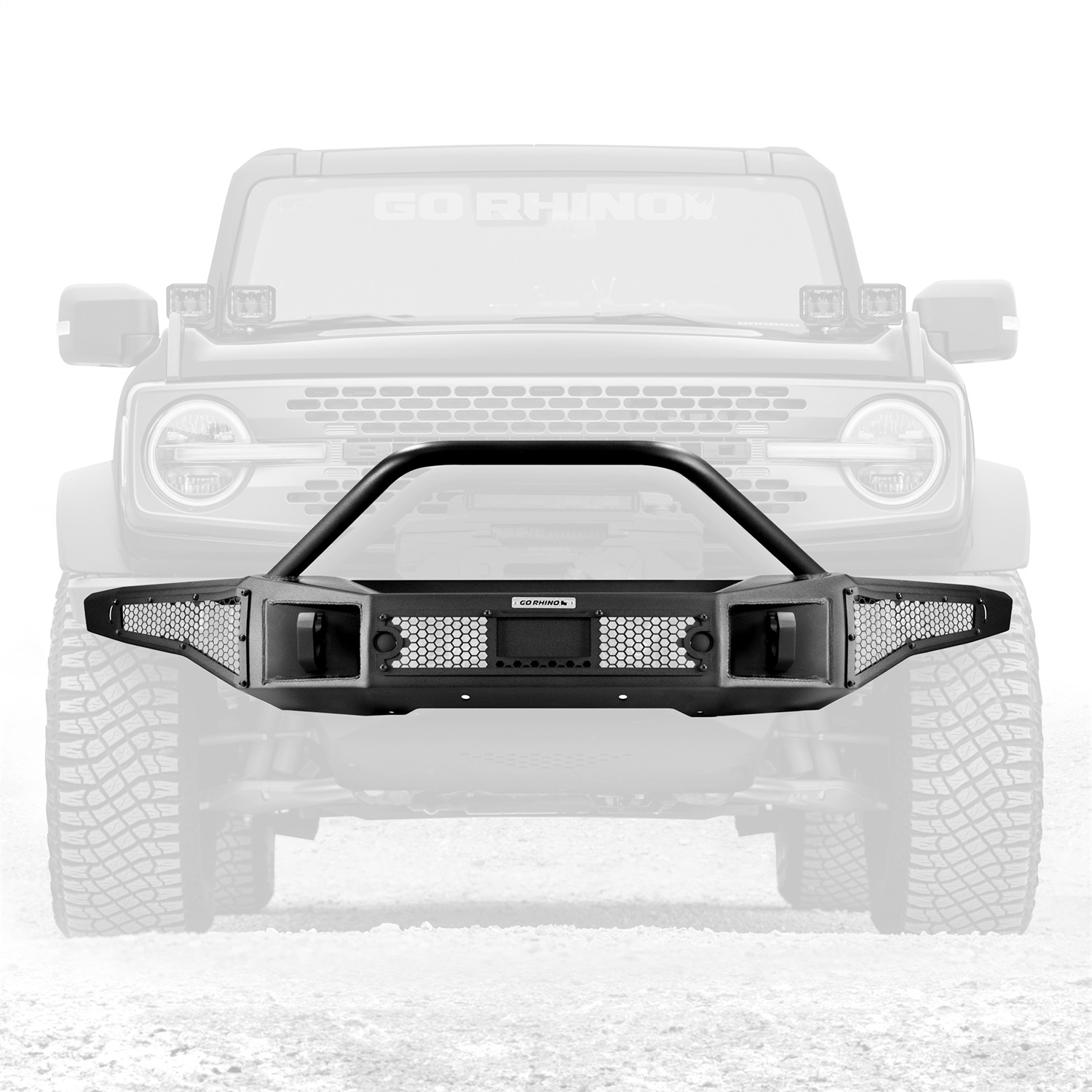 Go Rhino 331401T - 21-24 Ford Bronco (2 and 4 Door) Rockline Full Width Bumper w/ Overrider Bar Go Rhino 331401T - 21-24 Ford Bronco (2 and 4 Door) Rockline Full Width Bumper w/ Overrider Bar