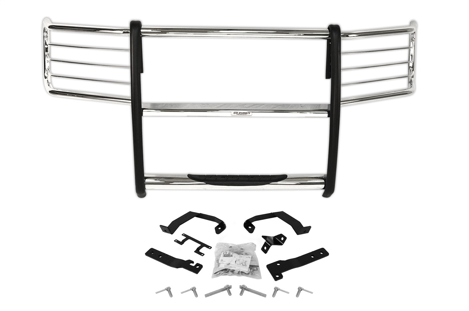 Go Rhino 3295MC - 15-17 Ford F-150 (Excl. ACC Models) 3000 Series StepGuard Center Grille + Brsh Grd - Chrome Go Rhino 3295MC - 15-17 Ford F-150 (Excl. ACC Models) 3000 Series StepGuard Center Grille + Brsh Grd - Chrome