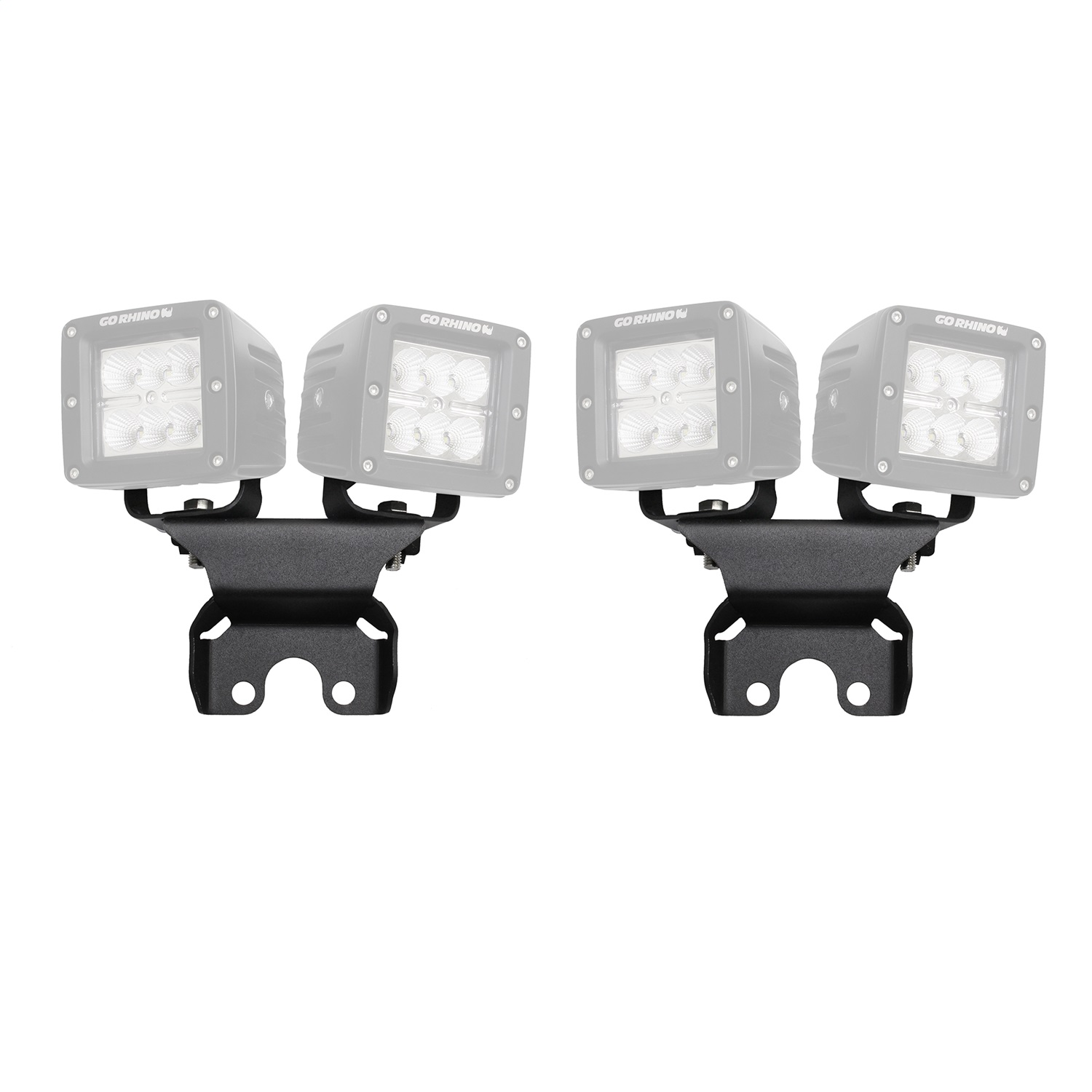 Go Rhino 599502T - 18-20 Jeep Wrangler JL/JLU Light Mount - One or Two 3in Cubes Go Rhino 599502T - 18-20 Jeep Wrangler JL/JLU Light Mount - One or Two 3in Cubes