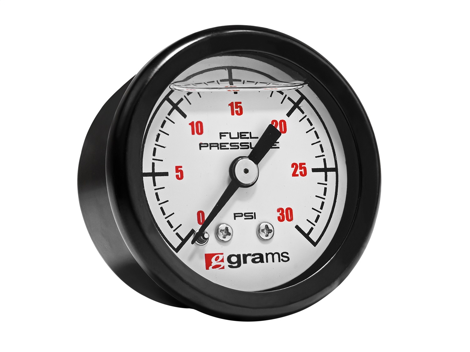 Grams Performance G2-99-0030W - Fuel Pressure Gauge; 0-30 psi; 1.5 in. Mechanical; 1/8 in. Fitting; Glycerin Filled; White;