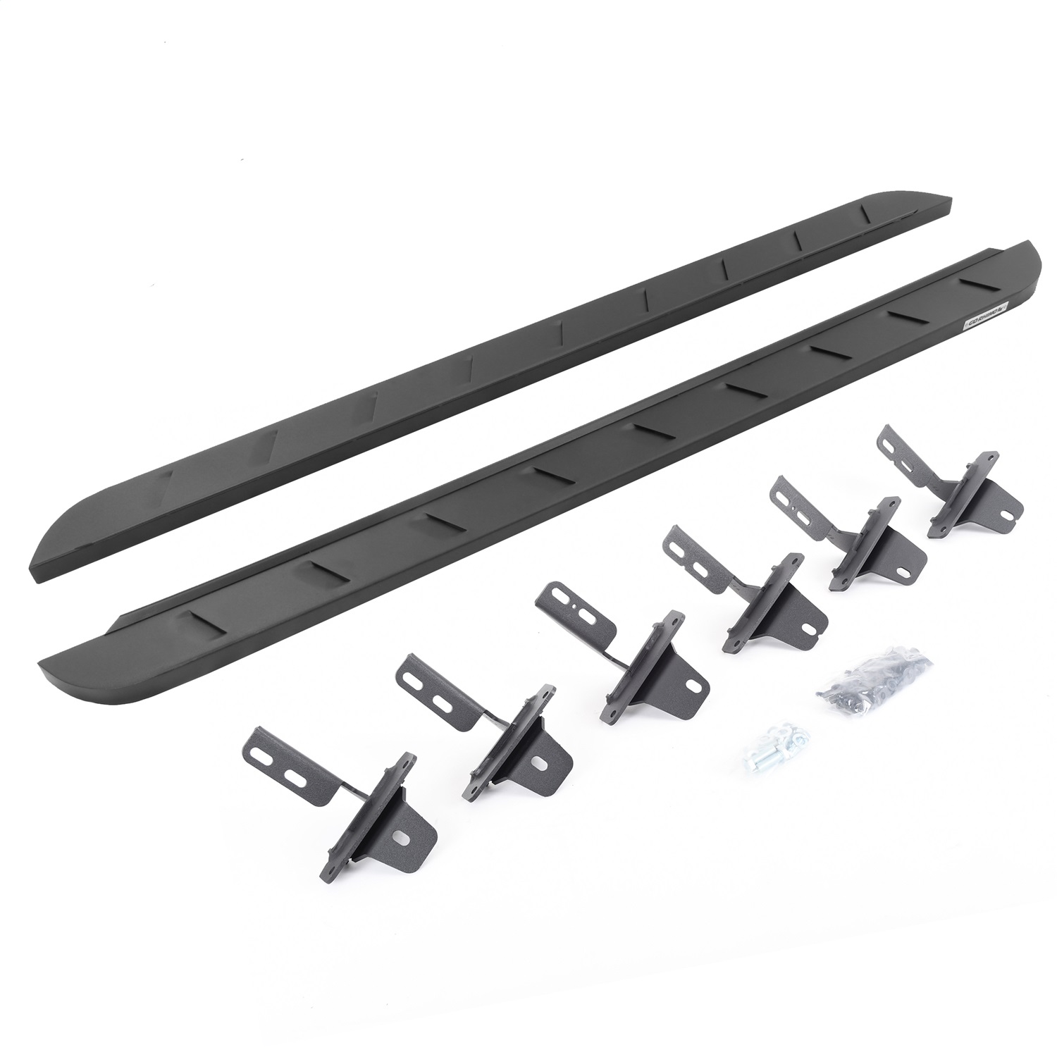 Go Rhino 63412973SPC - 21-22 Ford Bronco (Excl. Sport) 4DR RB10 Slim Running Boards Kit (w/Brackets) - Tex. Blk