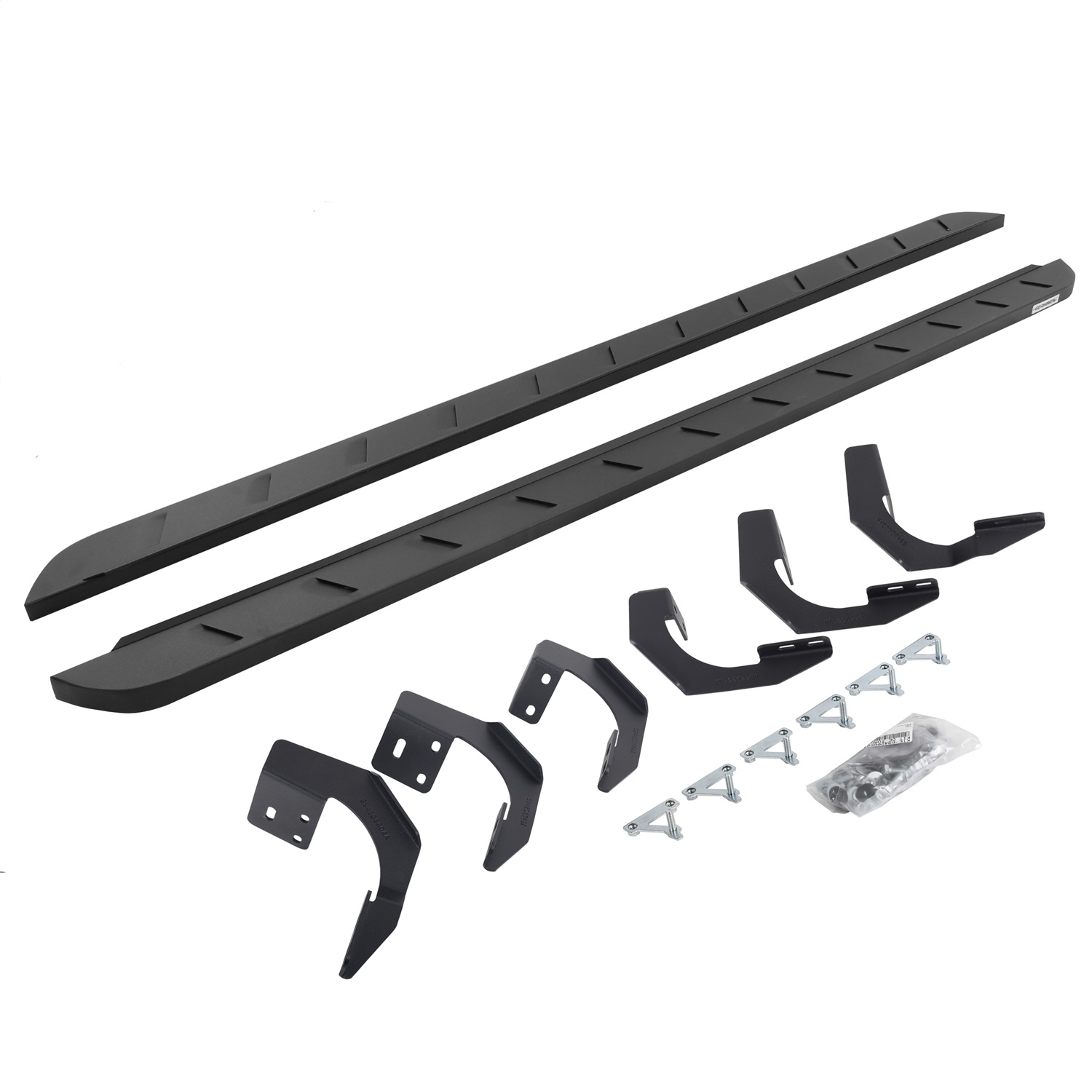 Go Rhino 63430687SPC - 19-22 Ram 1500 CC 4DR (Not Classic) RB10 Slim Running Boards Kit (w/Brackets) - Tex. Blk