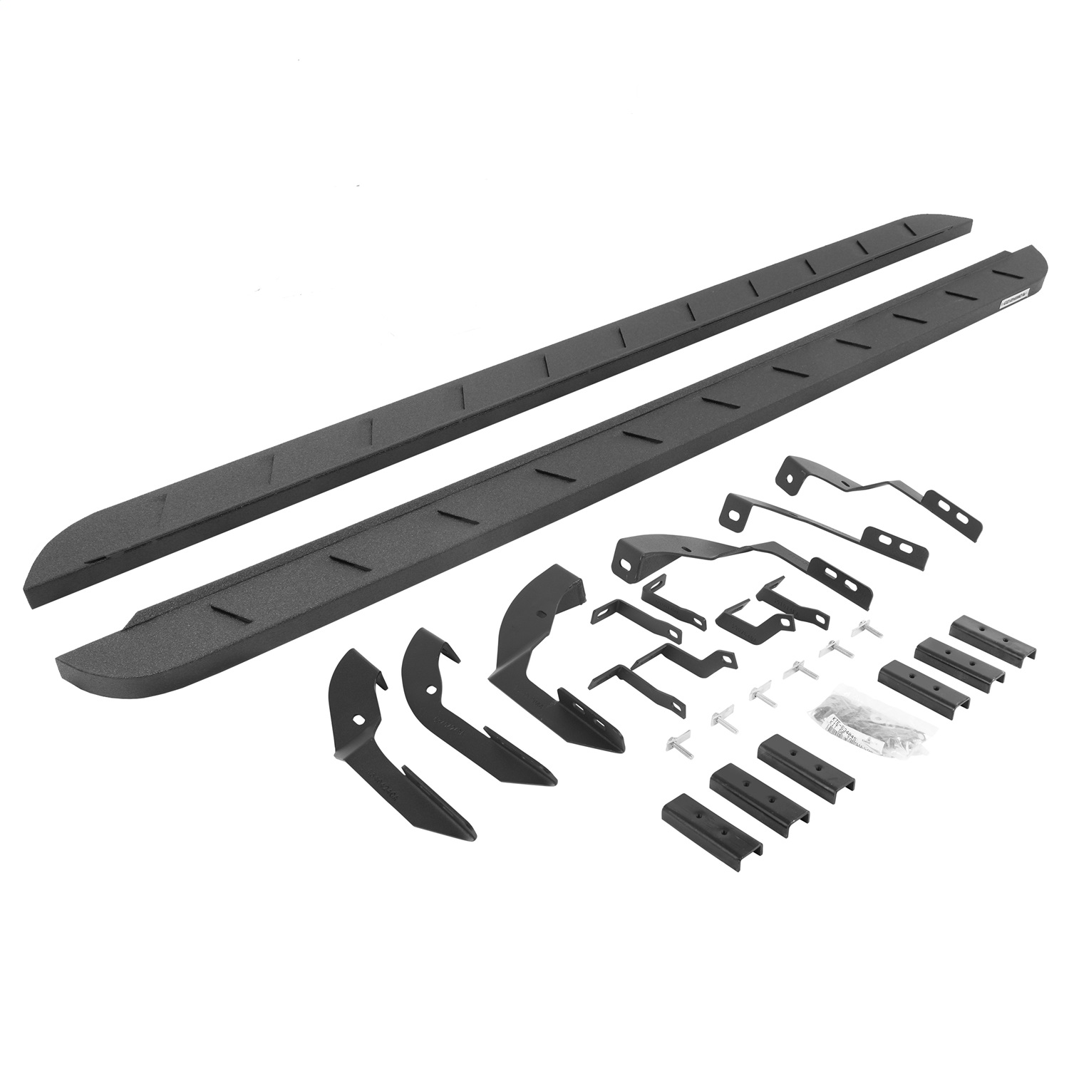 Go Rhino 63404280ST -  RB10 Slim Line Running Boards With Mounting Brackets - Protective Bedliner Coating