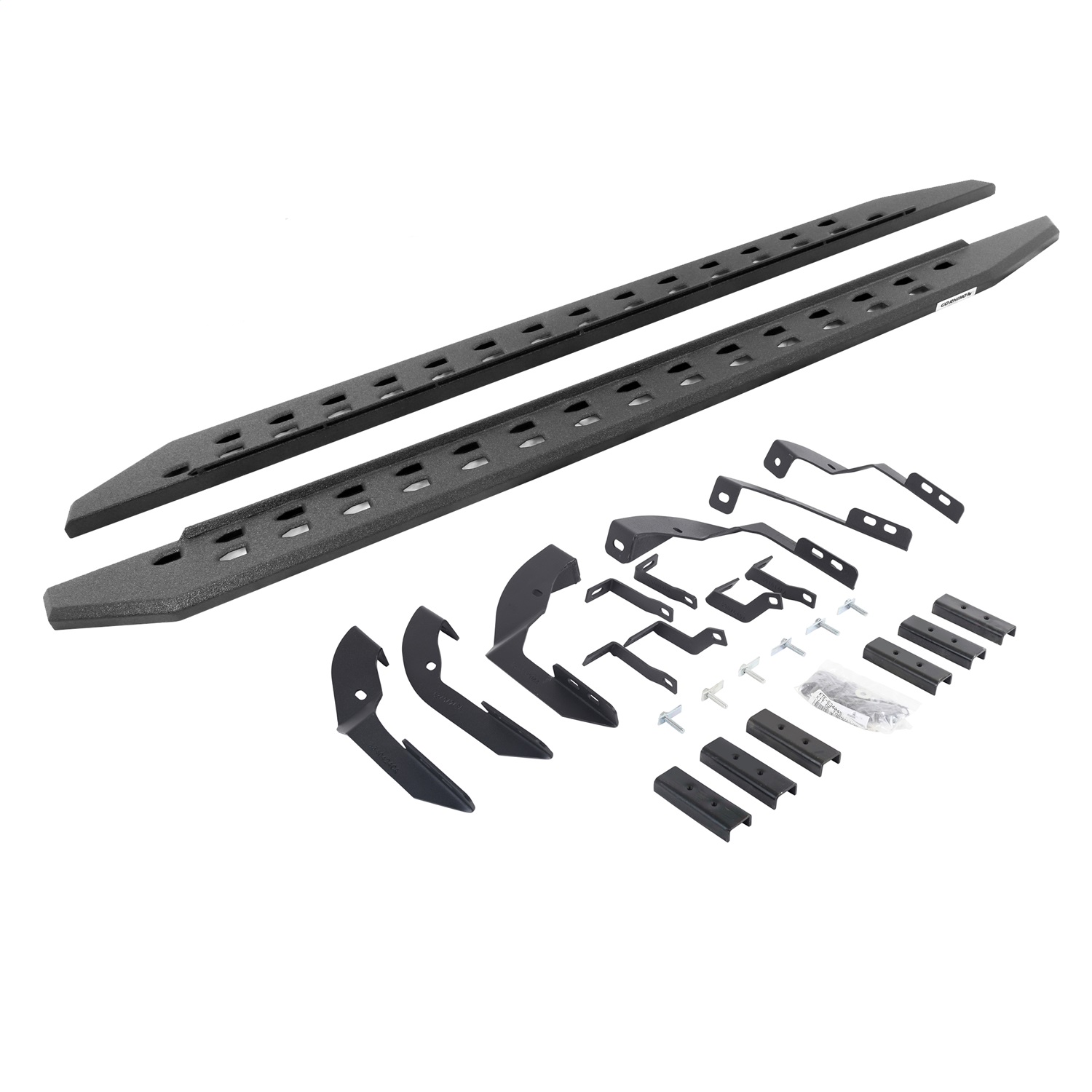 Go Rhino 69404280ST -  RB20 Slim Line Running Boards With Mounting Brackets - Protective Bedliner Coating