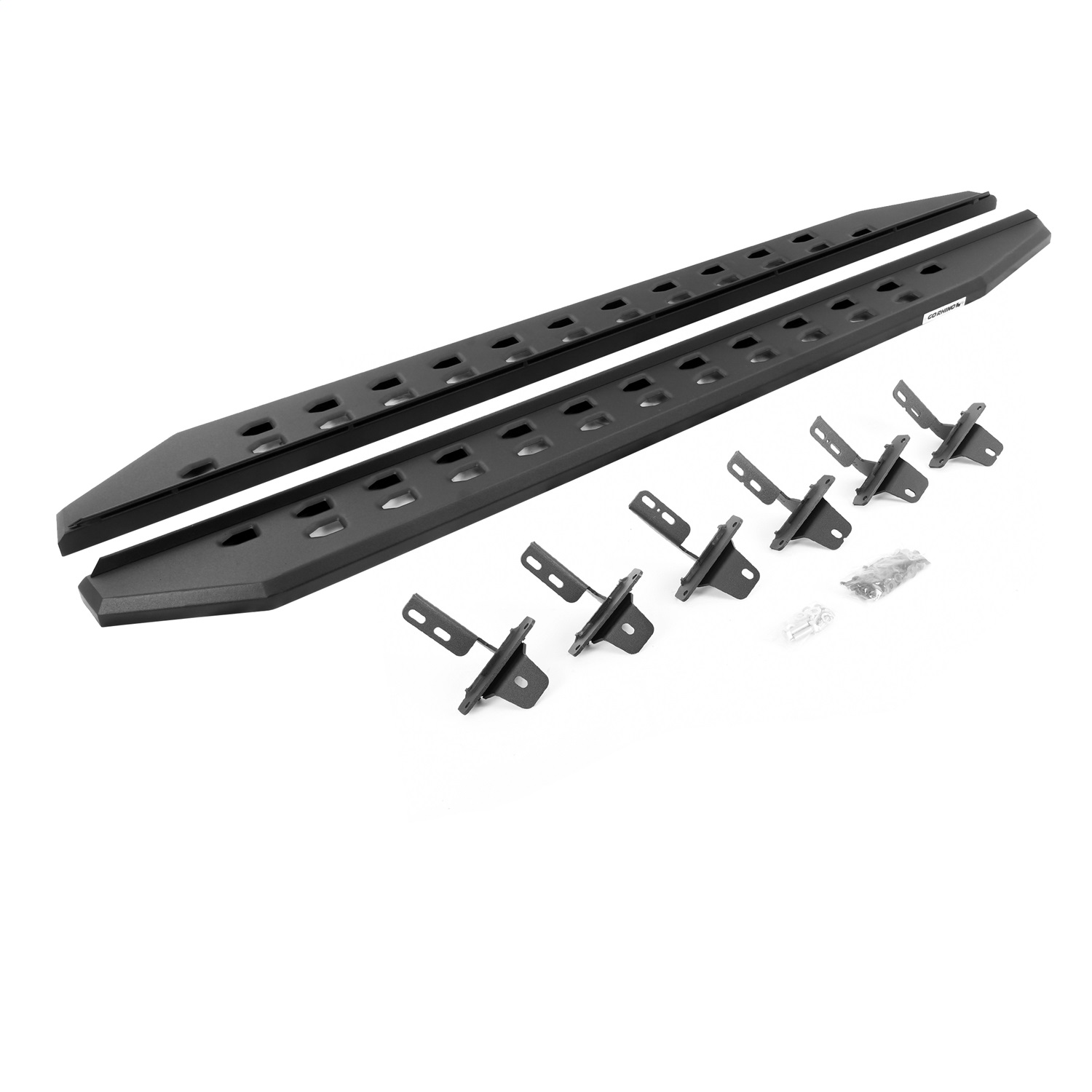 Go Rhino 69412973SPC - 21-22 Ford Bronco (Excl. Sport) 4DR RB20 Slim Running Boards Kit (w/Brackets) - Tex. Blk