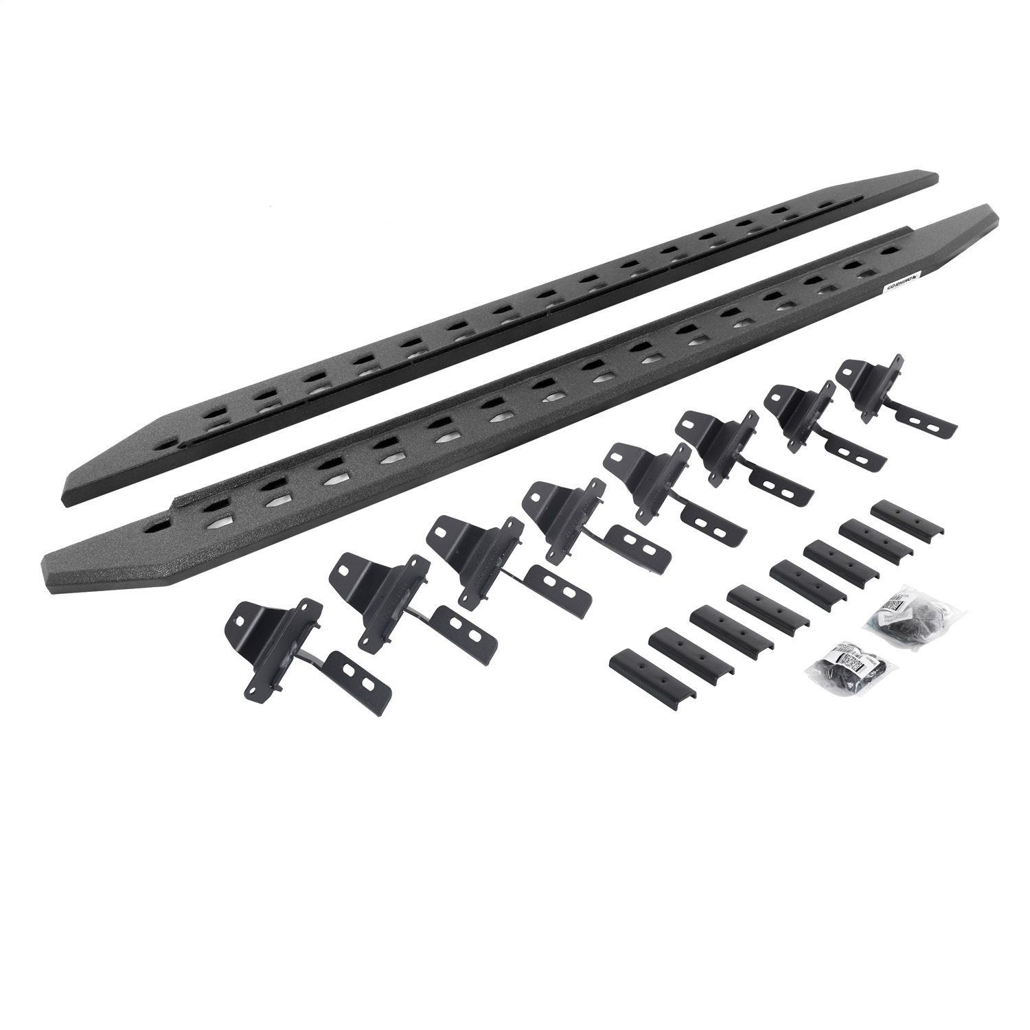 Go Rhino 69451687ST - 20-22 Jeep Gladiator JT 4DR RB20 Slim Running Boards Kit (Incl. Brackets) - Bedliner Coat