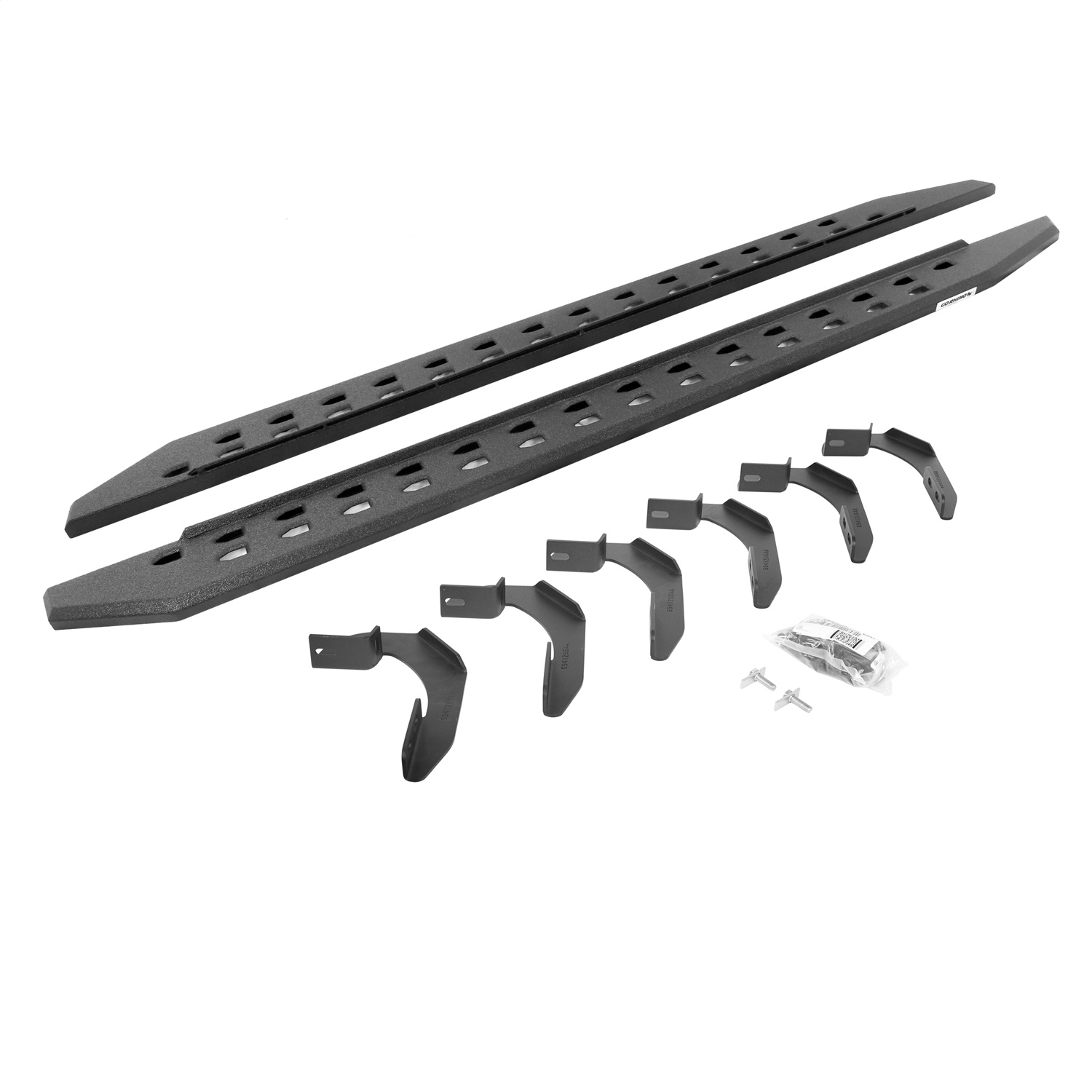 Go Rhino 69412680ST - 04-14 Ford F-150 Super Cab 4DR RB20 Slim Running Boards Kit (w/Brackets) - Bedliner Coating