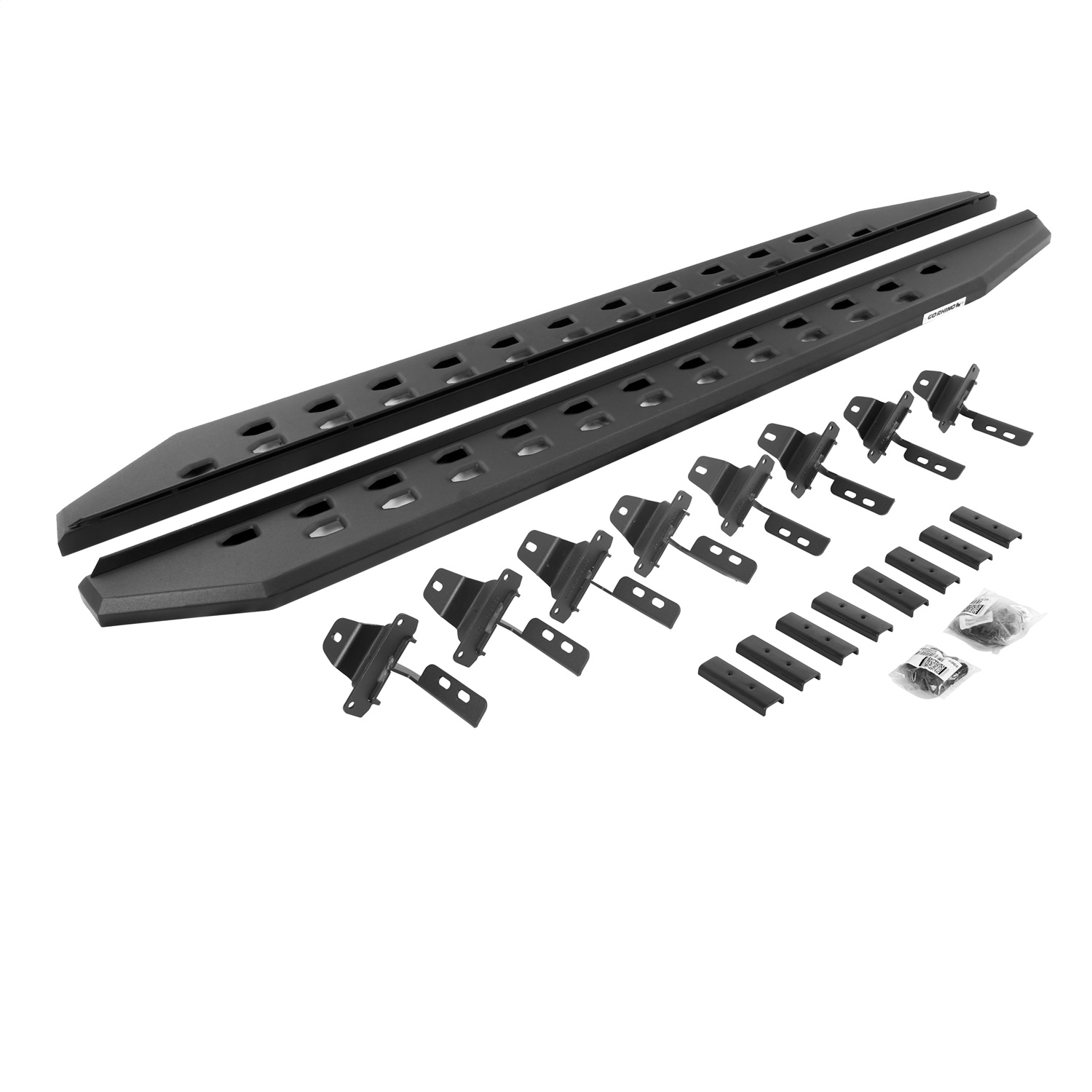 Go Rhino 69450673SPC - 18-22 Jeep Wrangler JLU 4DR RB20 Slim Running Boards Kit (Incl. Brackets) - Tex. Blk