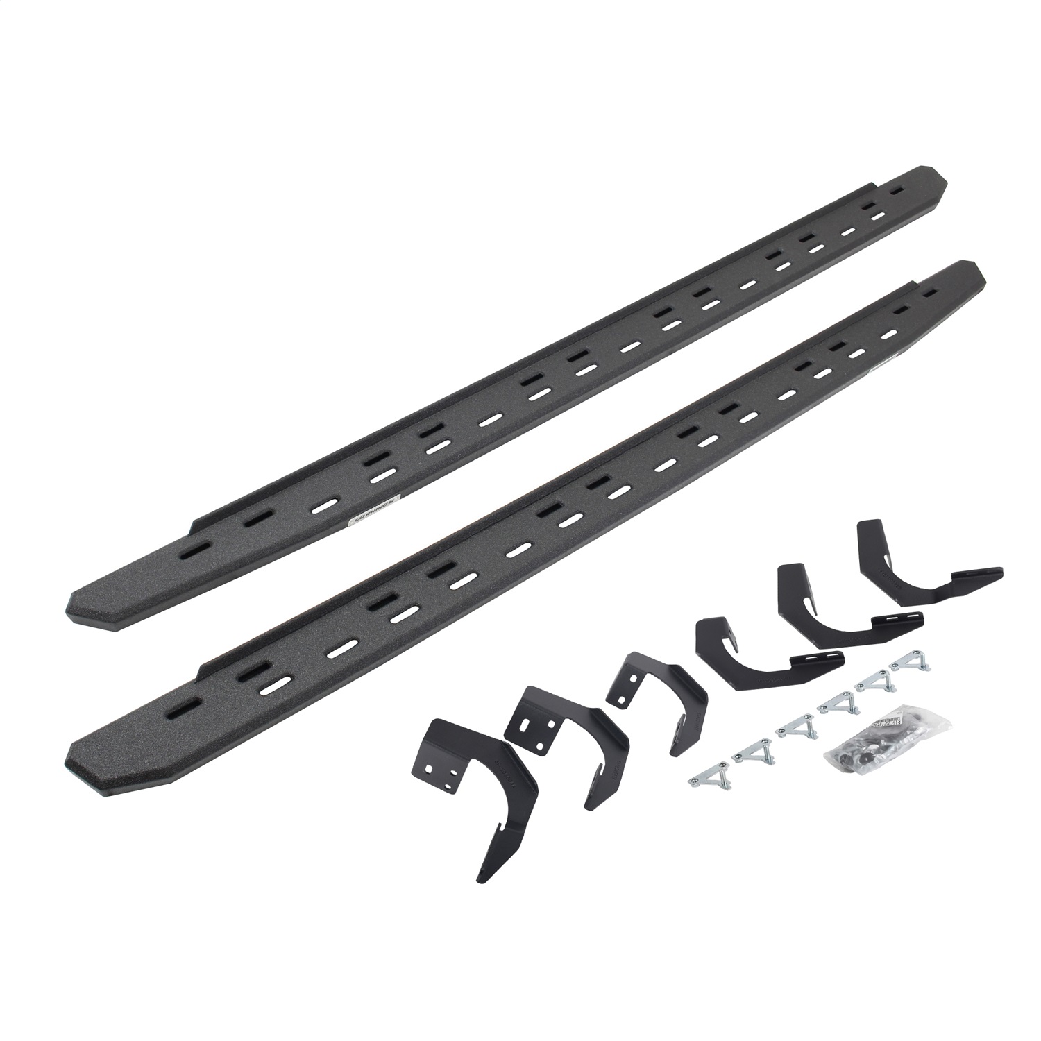 Go Rhino 69620687ST -  RB30 Slim Line Running Boards with Mounting Bracket Kit - Protective Bedliner Coating