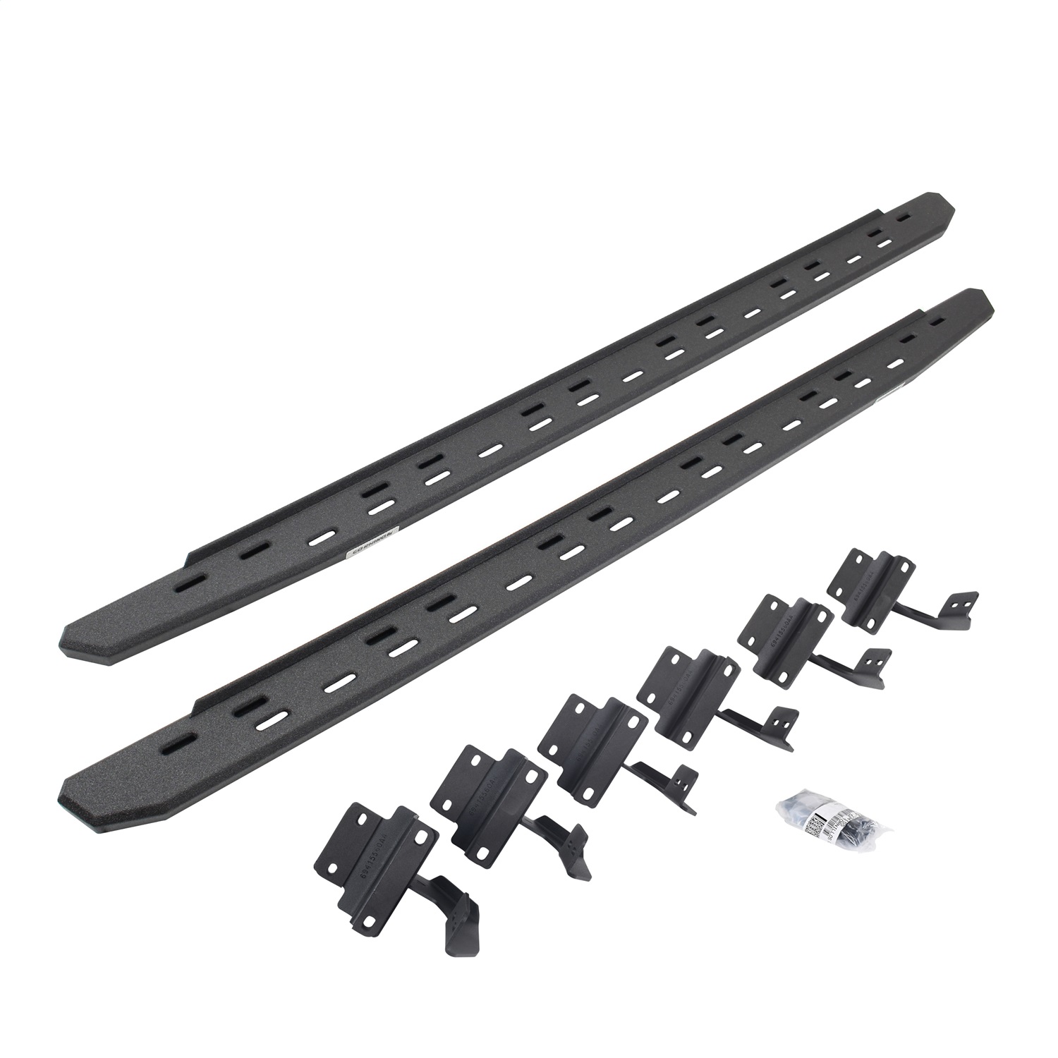 Go Rhino 69615087ST -  RB30 Slim Line Running Boards with Mounting Bracket Kit - Protective Bedliner Coating
