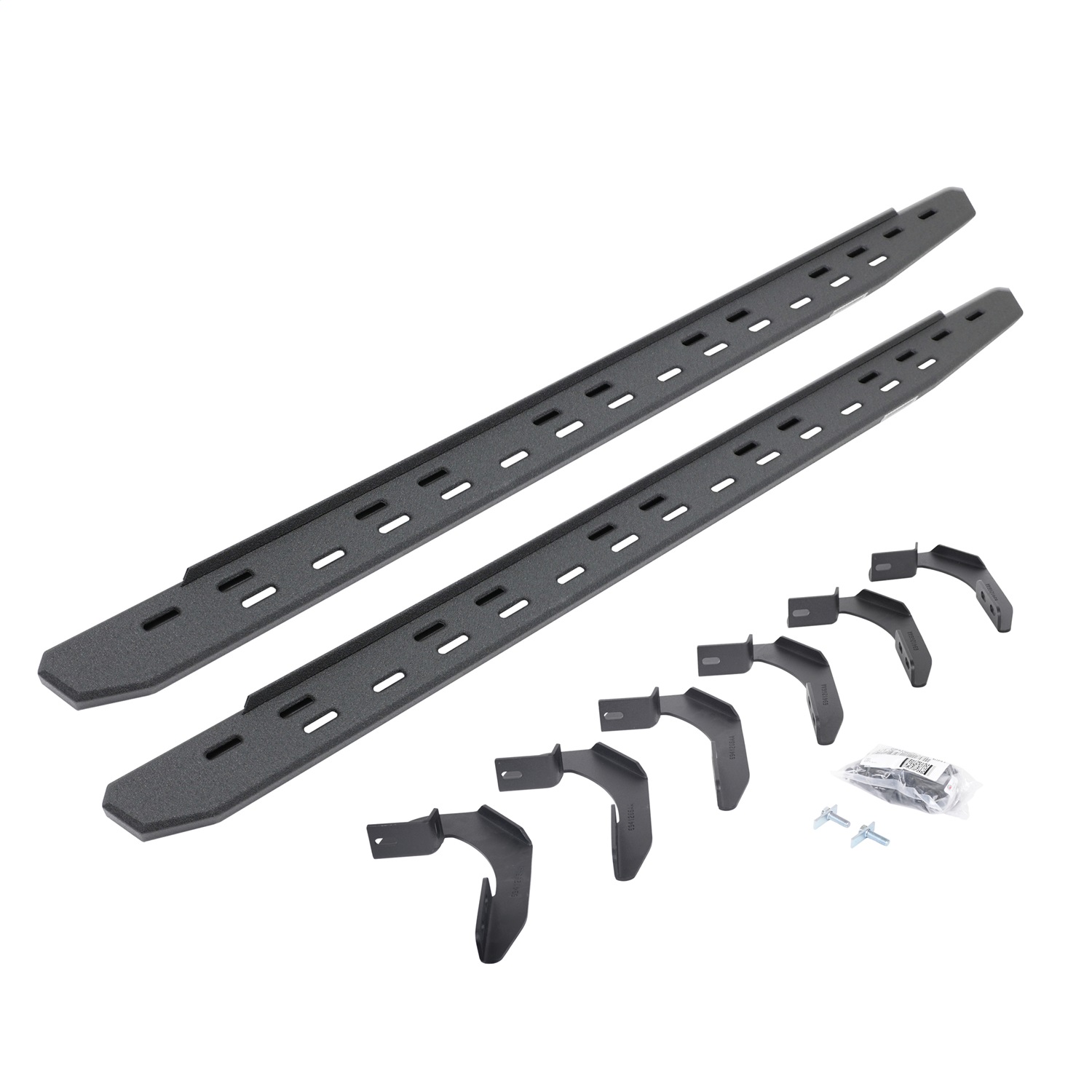 Go Rhino 69612680ST -  RB30 Slim Line Running Boards with Mounting Bracket Kit - Protective Bedliner Coating